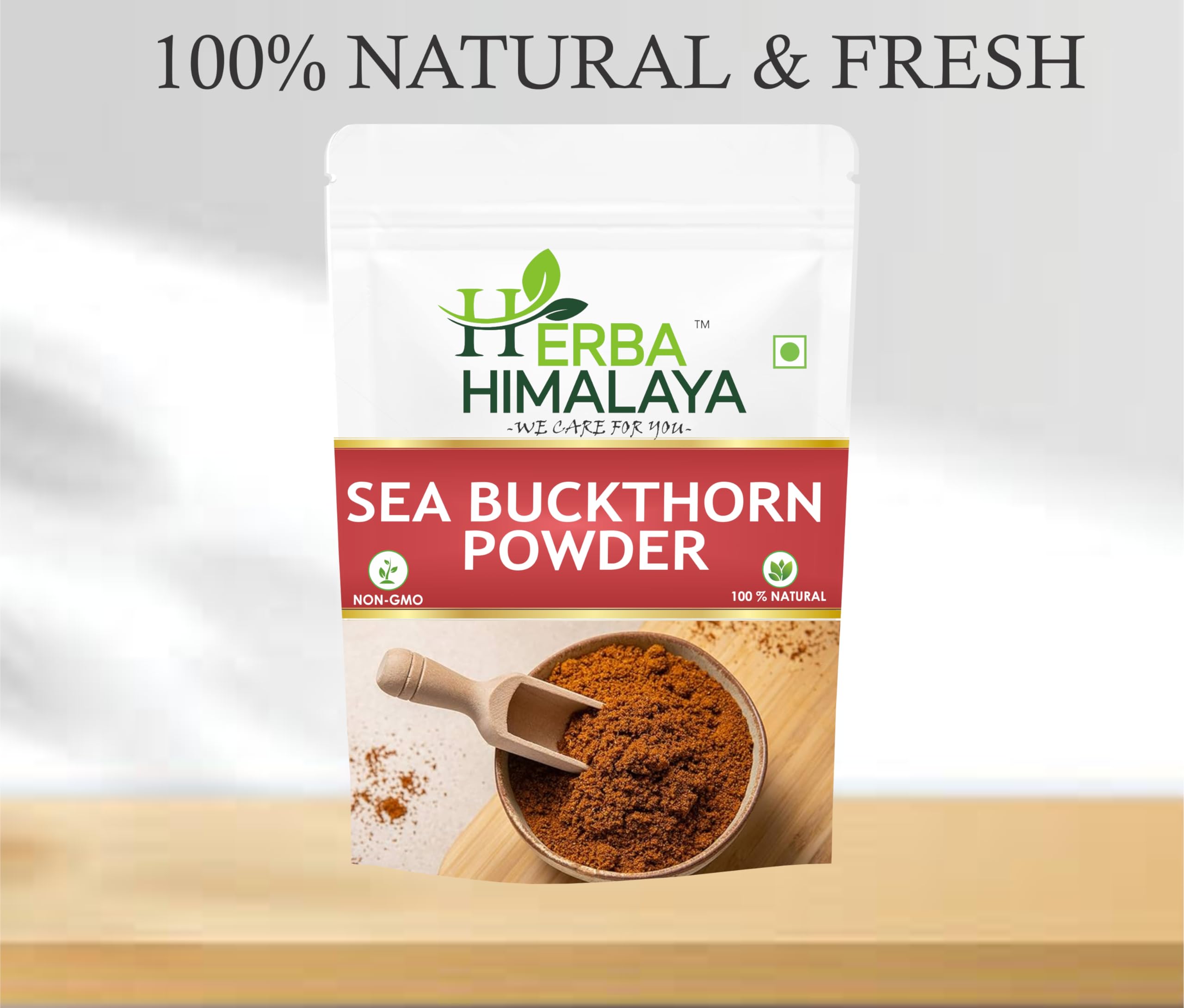 Himalayan Sea Buckthorn Berries Powder - 100% Pure, Natural, Rich in Omega 3, Vitamin E & C - 100g - Boost Immunity & Skin Health - Perfect for Smoothies, Yogurt & Baking