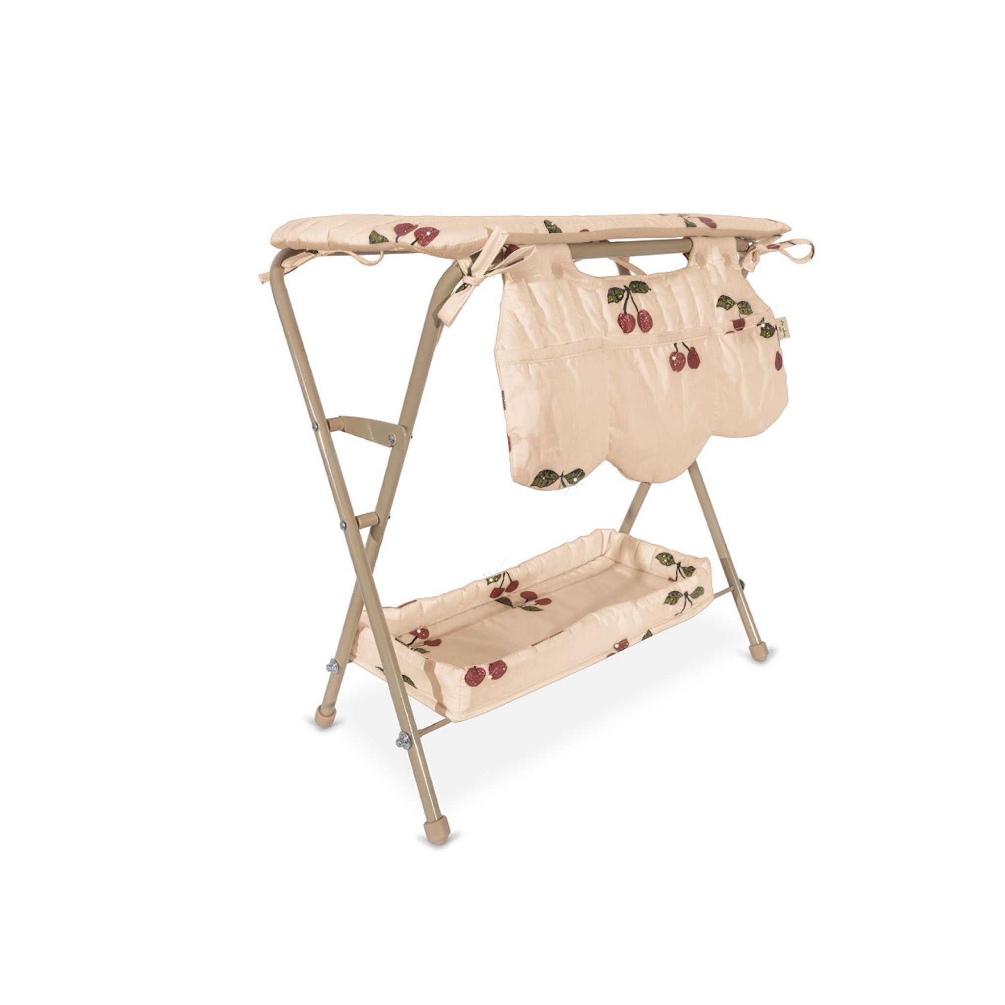 KONGES SLØJD Kids Doll Changing Table Toy - Ma Grande Cerise Pink Wooden Play Furniture for Toddlers | Pretend Play, Nursery Decor & Gift for Girls