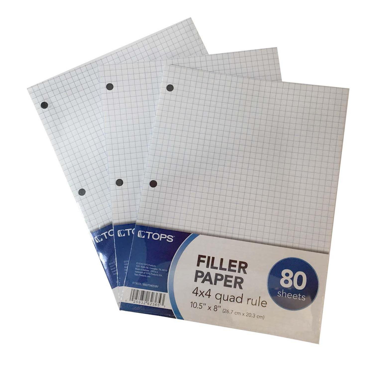 Quad Ruled Filler Paper 240 Sheets - 8.5