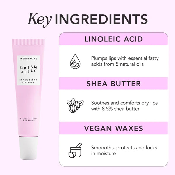 Dream Jelly Strawberry Lip Balm - Hydrating & Moisturizing Lip Care for Dry, Chapped Lips - Perfect for Winter, Travel & Daily Use