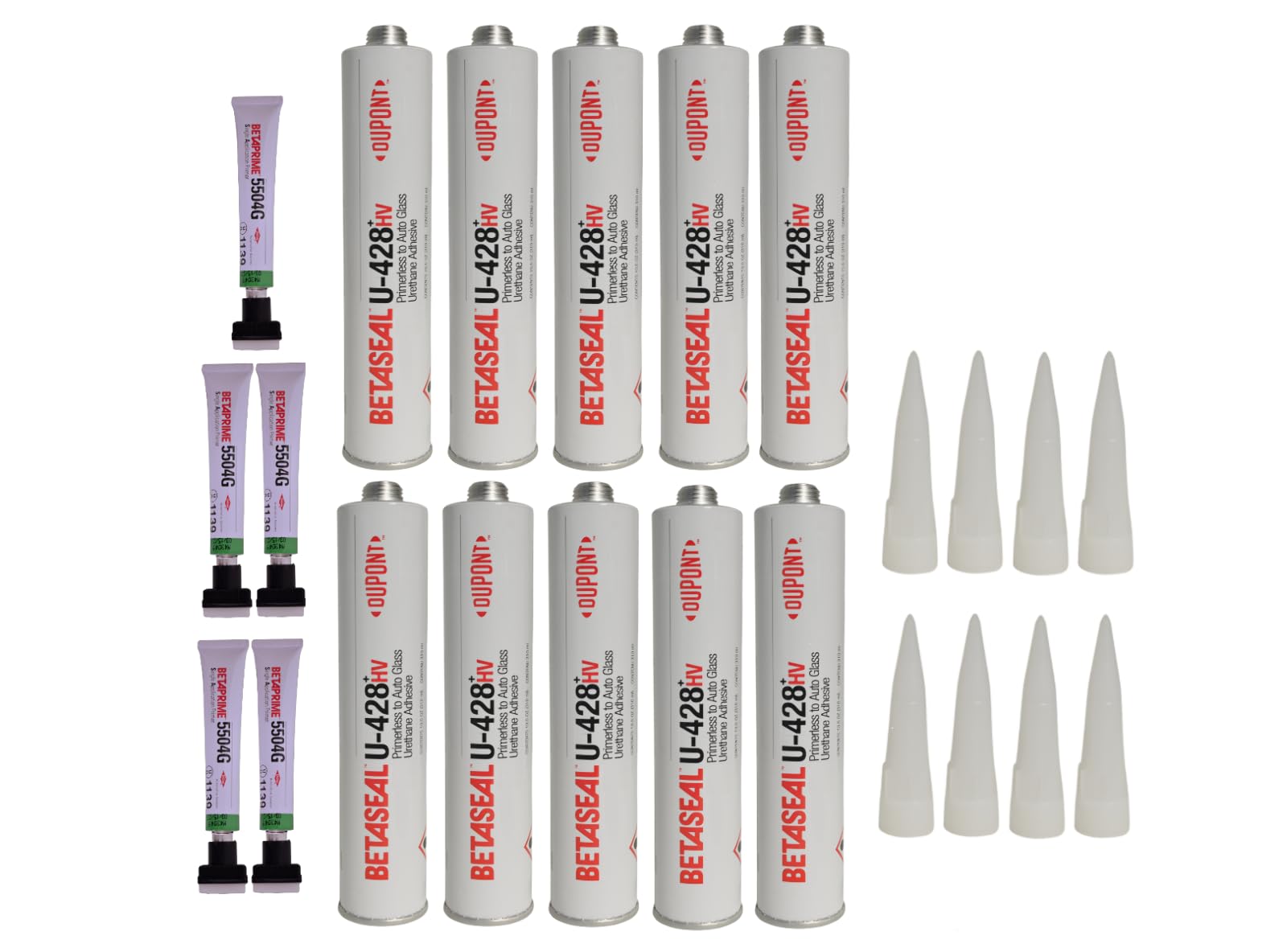 U-428 Dow Auto Glass Primerless Urethane Adhesive - 10 Pack for Windshield Repair & Car Glass Installation | Weatherproof Bonding Solution for DIY & Professional Automotive Applications