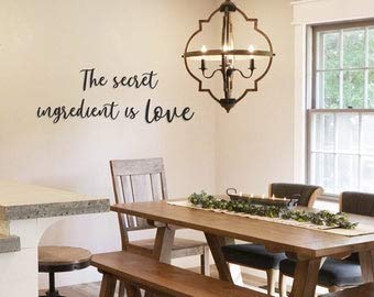The Secret Ingredient is Love - Rustic Metal Wall Decor for Kitchen, Dining Room & Farmhouse - Handcrafted Metal Wall Art Sign with Inspirational Quote - Perfect for Home Decor & Gift Giving