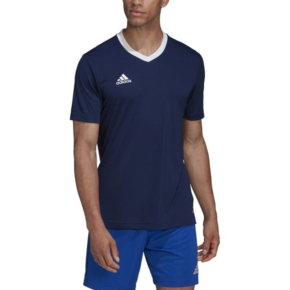 Adidas Men's Entrada 22 Soccer Jersey - Navy/White - Breathable Performance Shirt for Training & Matches - Perfect for Football, Soccer Games & Fan Apparel