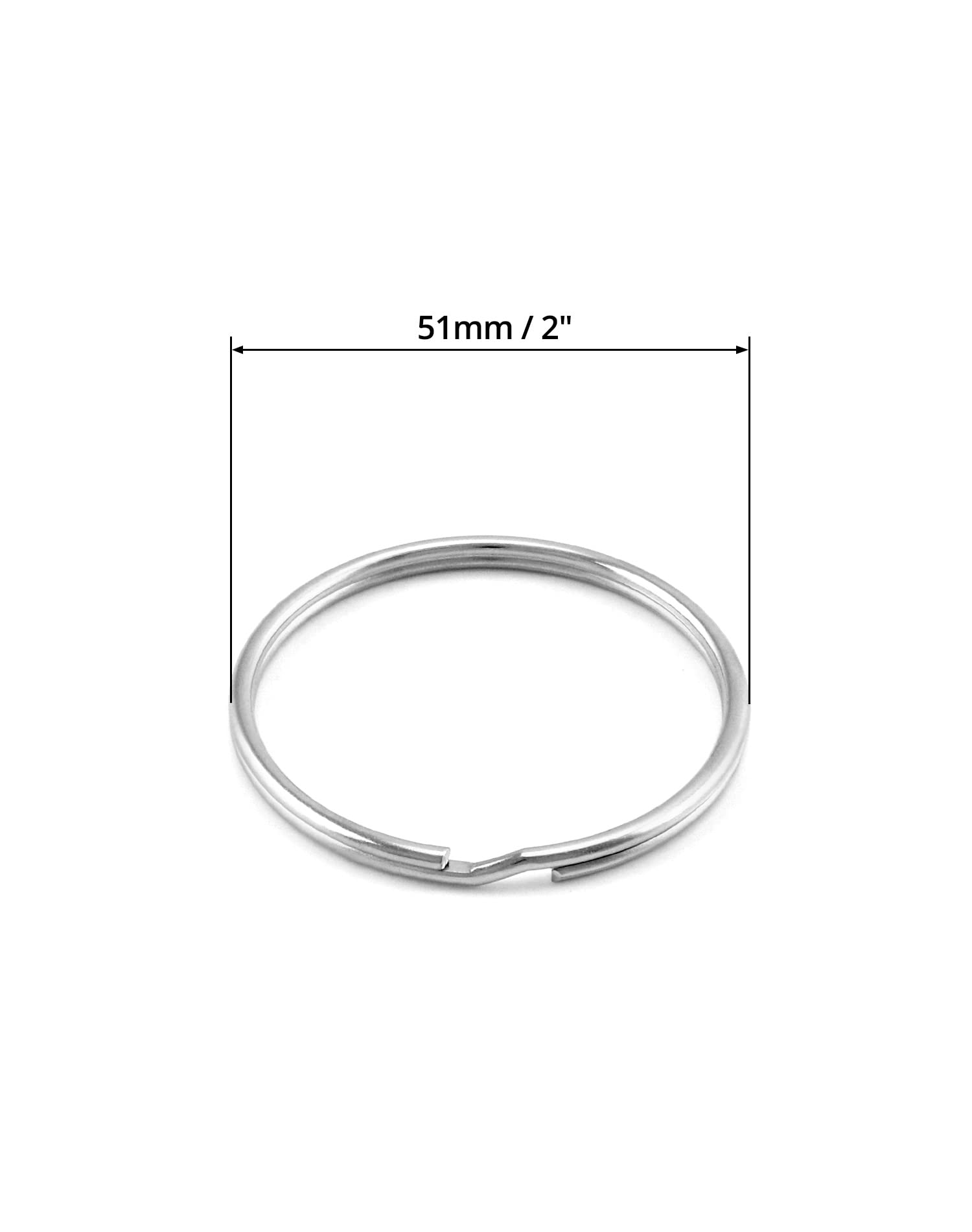 Sturdy 2 Inch Key Rings Set of 20 - for Keychains & DIY Crafts