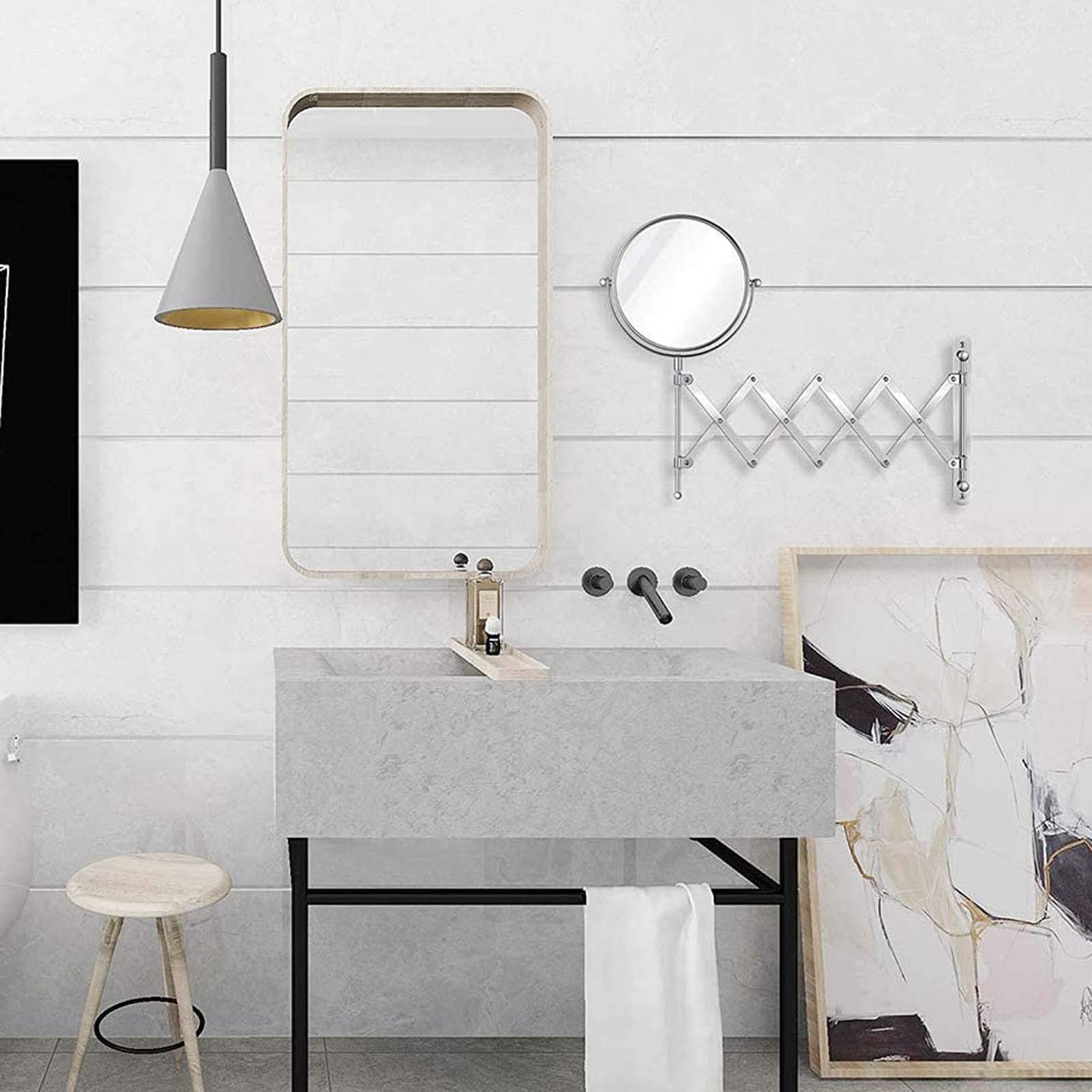 10x Magnification Wall Mounted Makeup Mirror - 8 Inch Round Double-Sided Swivel Bathroom Mirror with 15 Inch Extension - Perfect for Vanity, Dressing Room & Bathroom Makeup Application