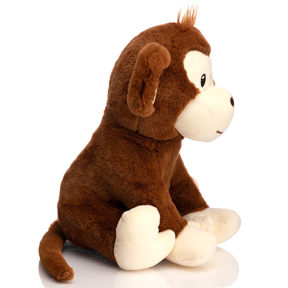 HollyHOME 12 Inch Plush Monkey Stuffed Animal - Soft Brown Monkey Toy for Kids, Perfect Birthday Gift & Cuddly Companion for Bedtime, Playtime and Nursery Decor