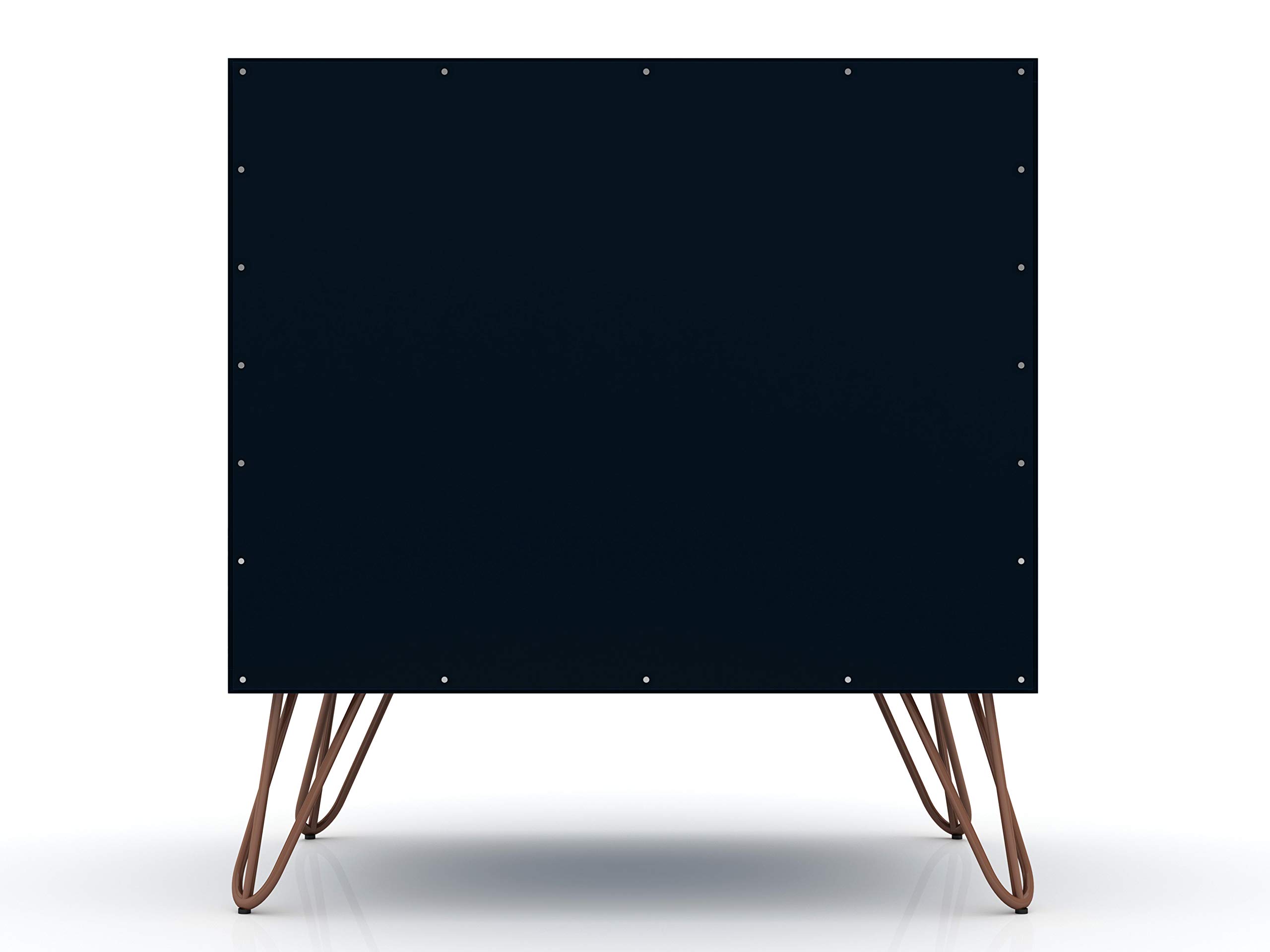 Mid Century Modern Nightstand with Drawer & Cubby - Minimalist Bedside Table for Bedroom & Living Room - Storage Organizer Display Shelf - Midnight Blue - Perfect for Small Spaces & Apartment Decor