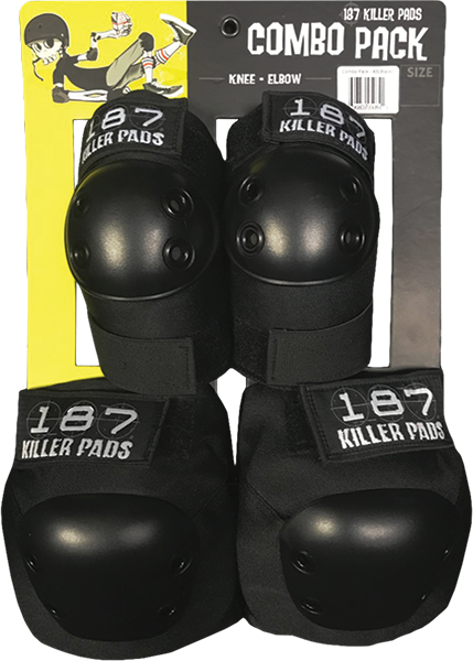 187-Piece Knee and Elbow Pads Set - Black Protective Gear for Adults & Youth (S/M) - Ideal for Skateboarding, Cycling, Rollerblading, and Sports Safety