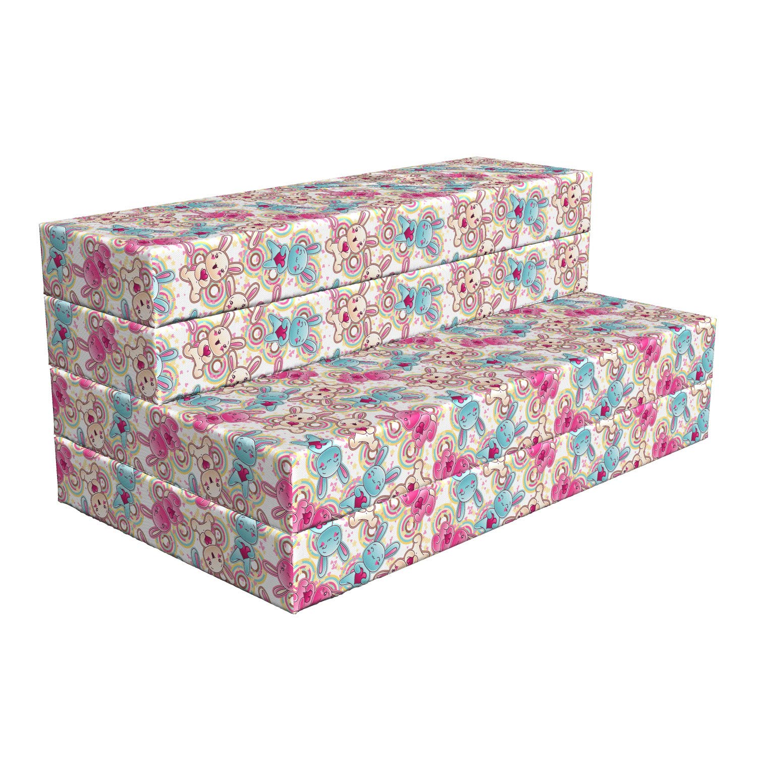 Ambesonne Anime Foldable Mattress - Colorful Happy Kawaii Design, 78.7