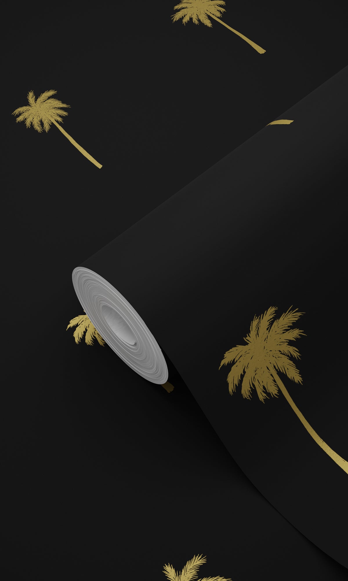 Black and Gold Palm Trees Wallpaper R9383 - Tropical Peel and Stick Removable Wallpaper for Bedroom, Living Room, Bathroom Decor