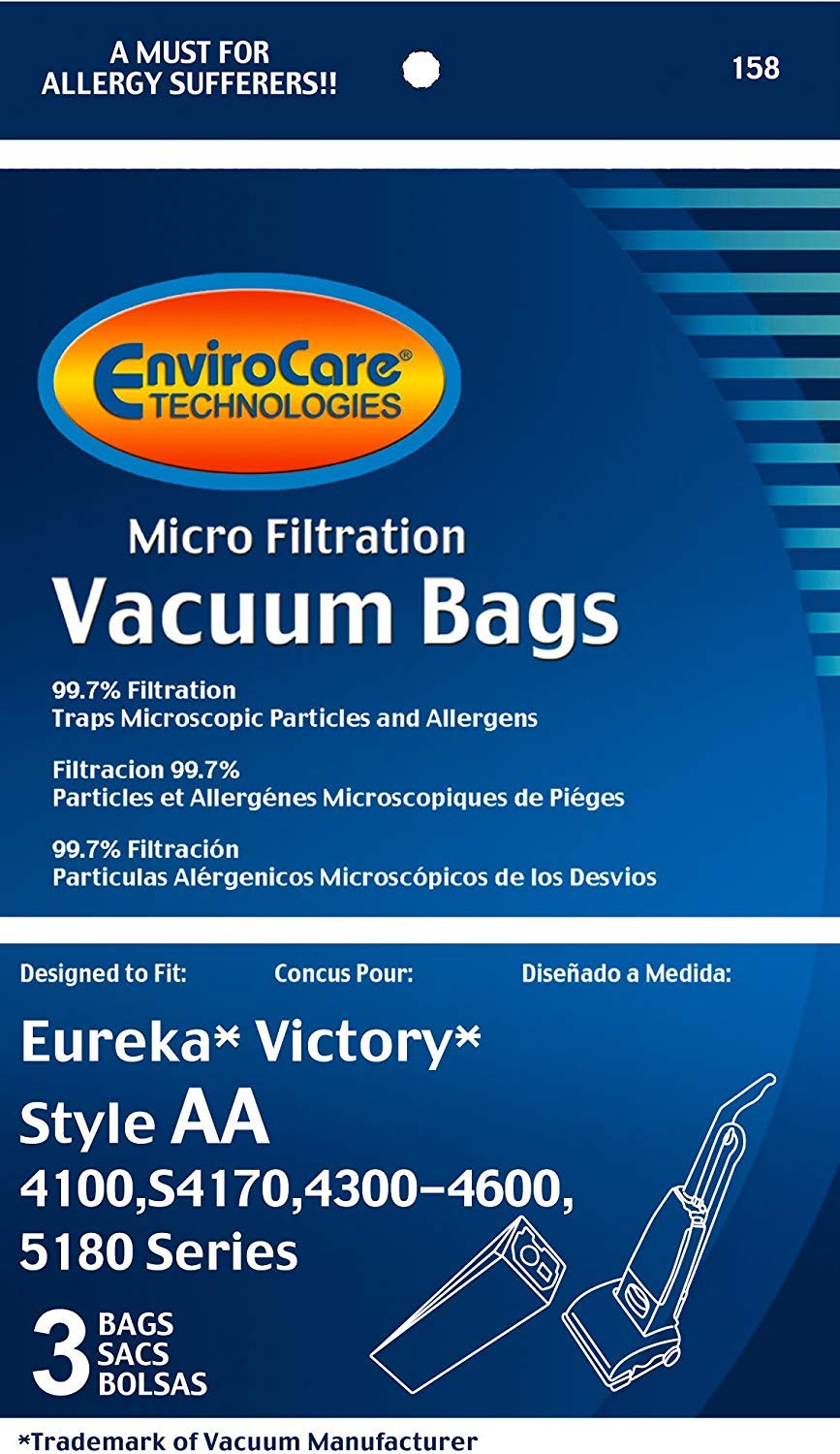 Eureka Victory Style AA 4100 S4170 4300-4600 5180 Series Micro Filtration Vacuum Bags - 63 Pack | Compatible with Eureka Vacuums | Dust & Allergen Protection for Home Cleaning