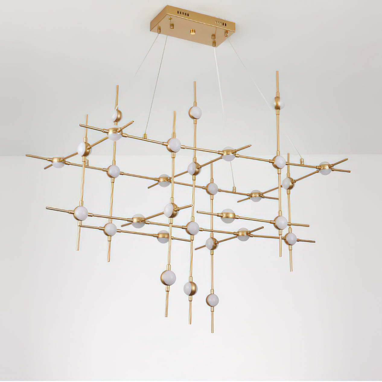 Dorney Floating Ball Chandelier - Modern Crystal Glass Ceiling Light Fixture for Dining Room, Living Room, Bedroom & Entryway | Elegant Home Decor Lighting for Weddings, Restaurants and Luxury Spaces