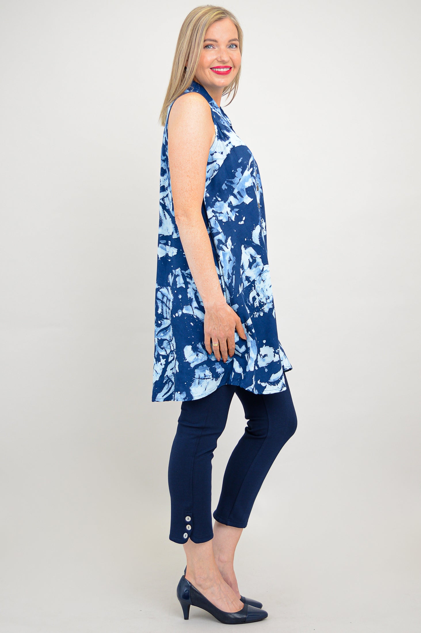 Cissy Tank Top for Women - Soft & Comfortable Tsunami Indigo Blue Casual Shirt - Perfect for Summer, Beach, and Everyday Wear