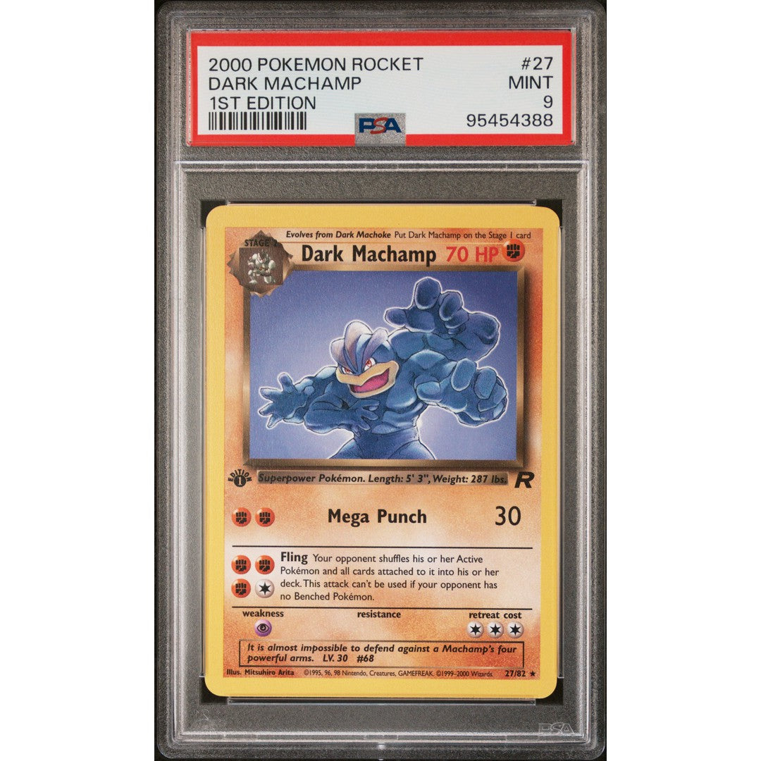 2000 Pokemon Rocket 1st Edition Dark Machamp 27/82 - Rare Collectible Trading Card for Players & Investors - Perfect for Battles, Collections, and Display