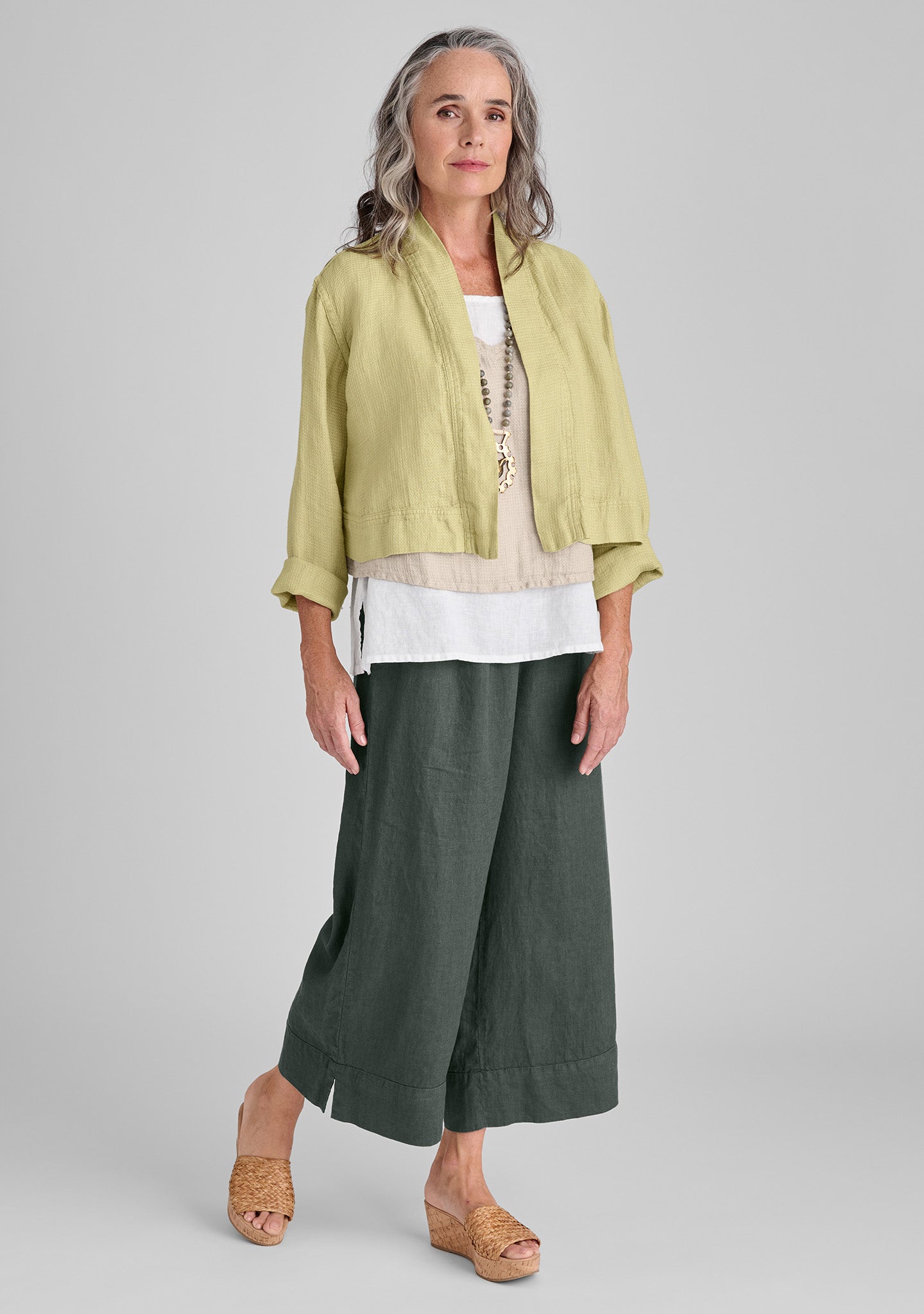Breathable Vented Cuff Linen Pants with Elastic Waistband - Comfortable Summer Casual Wear for Women & Men