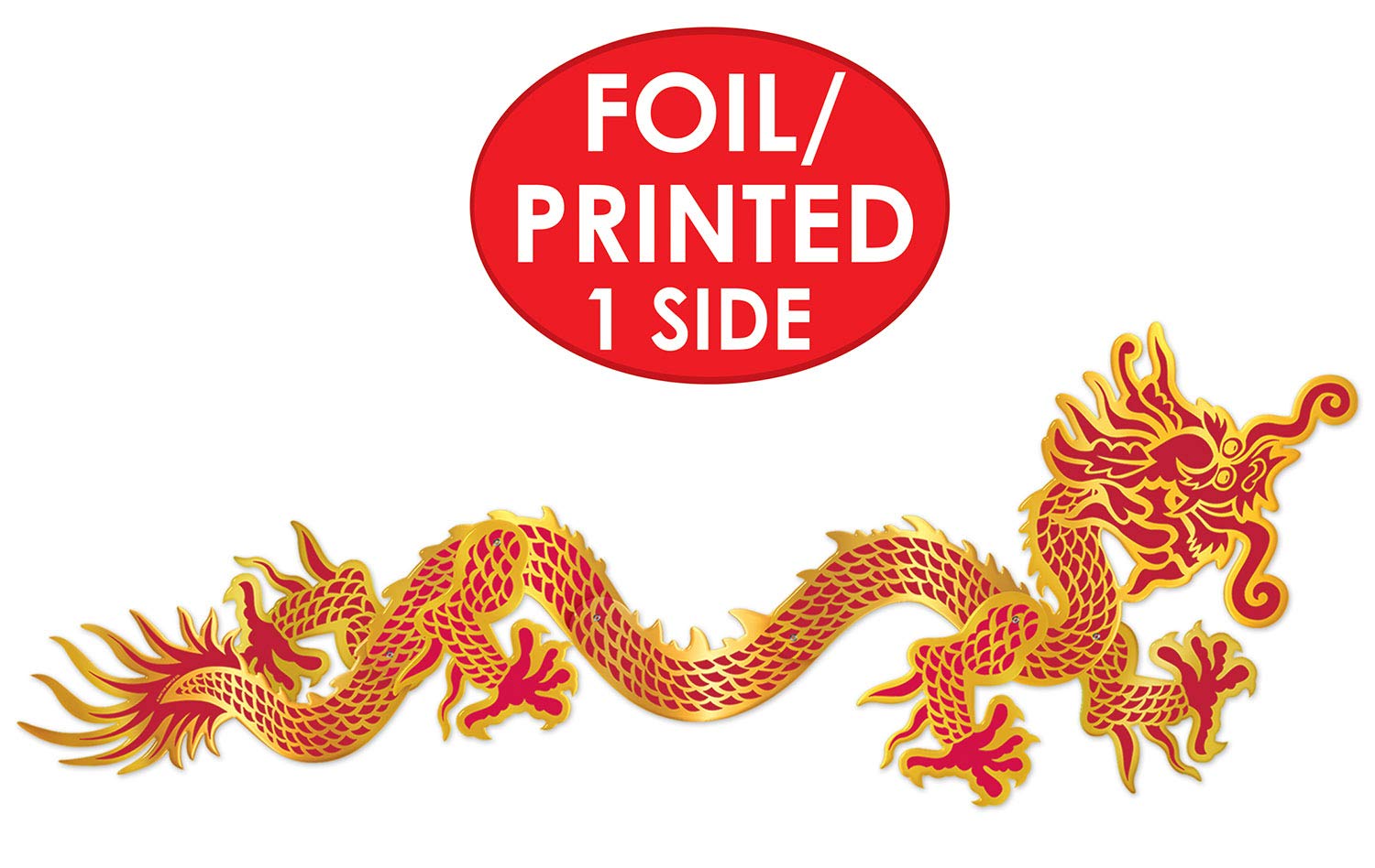 Beistle Red Gold Dragon Cutout - Party Decorations