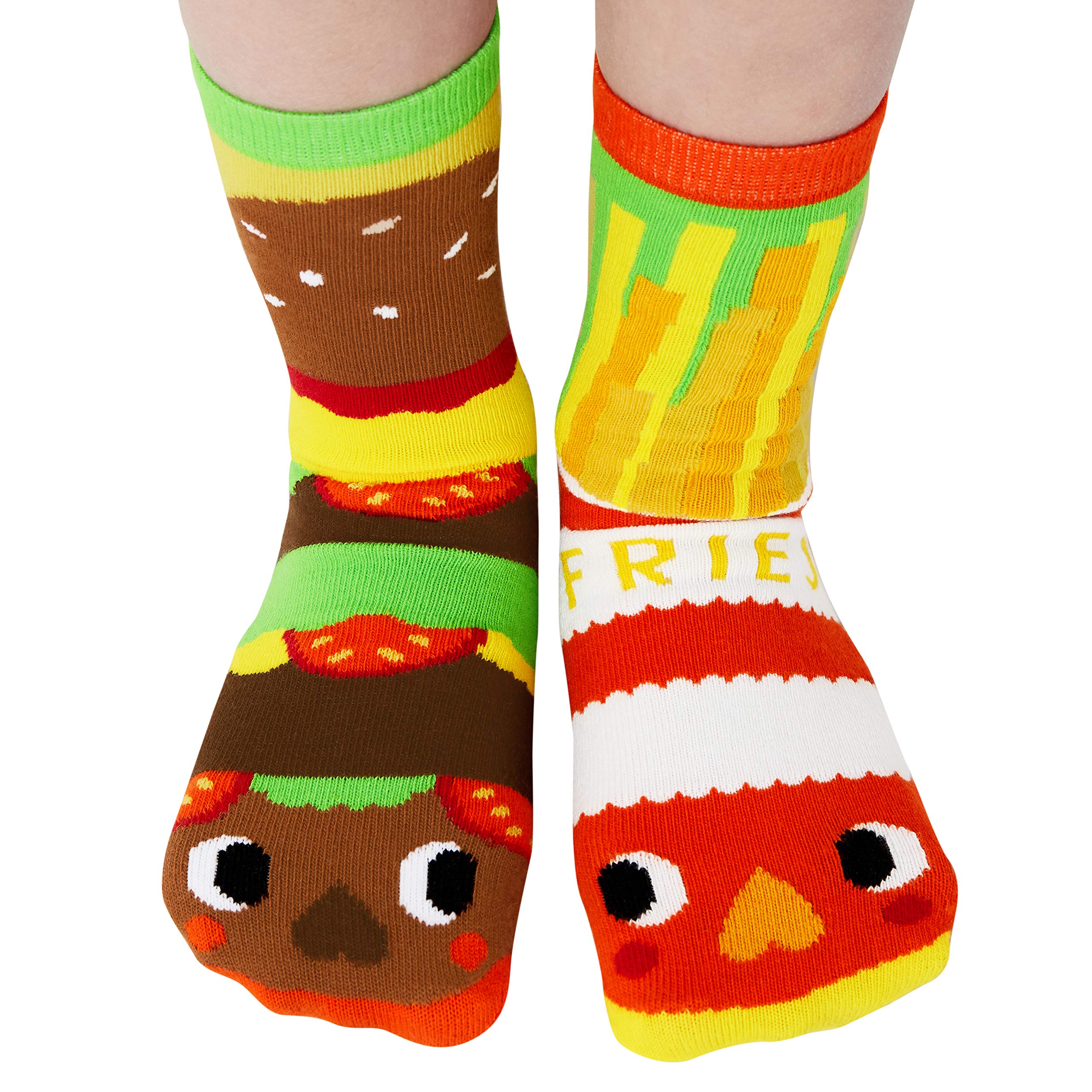 Pals Taste Buds Kids Mismatched Socks - Fun Food & Teeth Design - Toddler Boys Girls Crew Socks - Cute Novelty Socks for School, Play & Everyday Wear