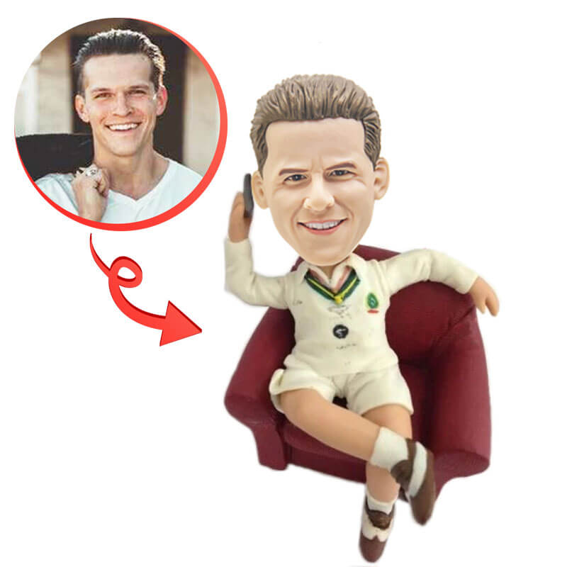 Personalized Relaxing on The Couch Bobblehead - Custom Bobblehead Figurine for Home Decor, Office Desk, Gifts & Collectibles