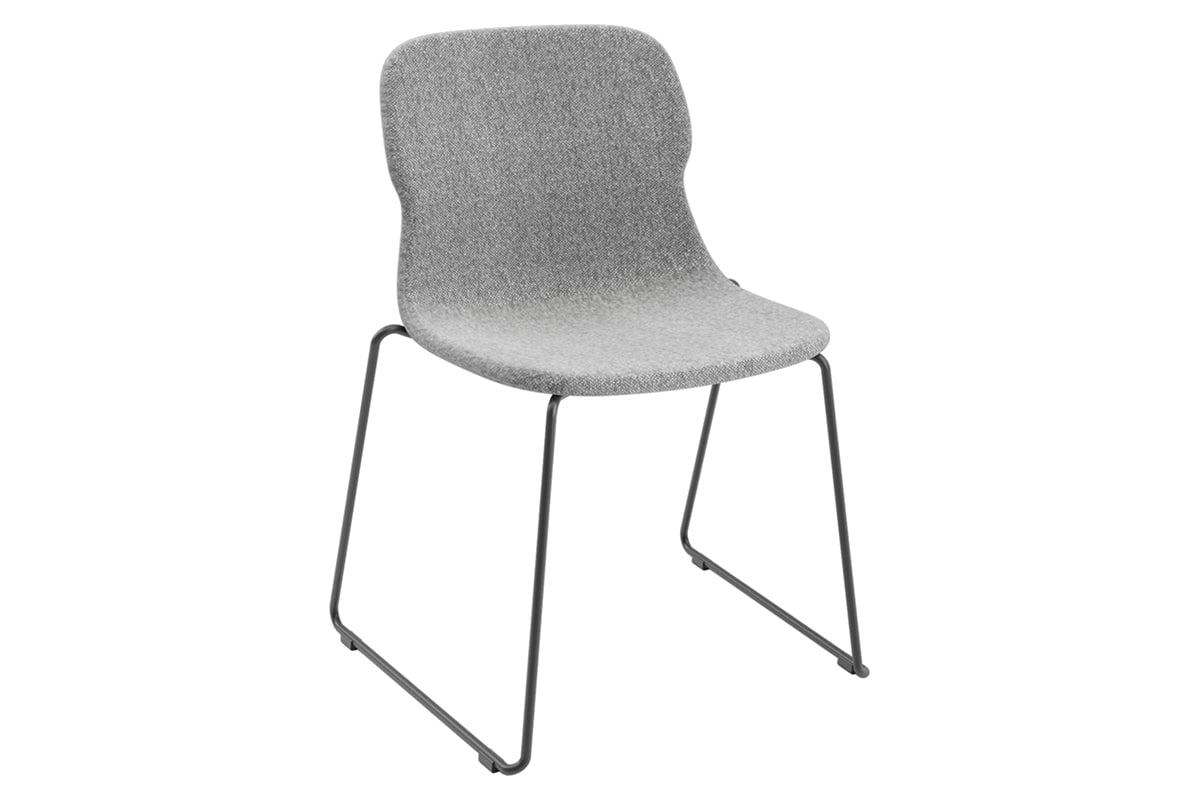 Sammy Fabric Chair with Sled Base - Modern Upholstered Accent Chair for Living Room, Bedroom, or Office - Comfortable & Stylish Seating Solution