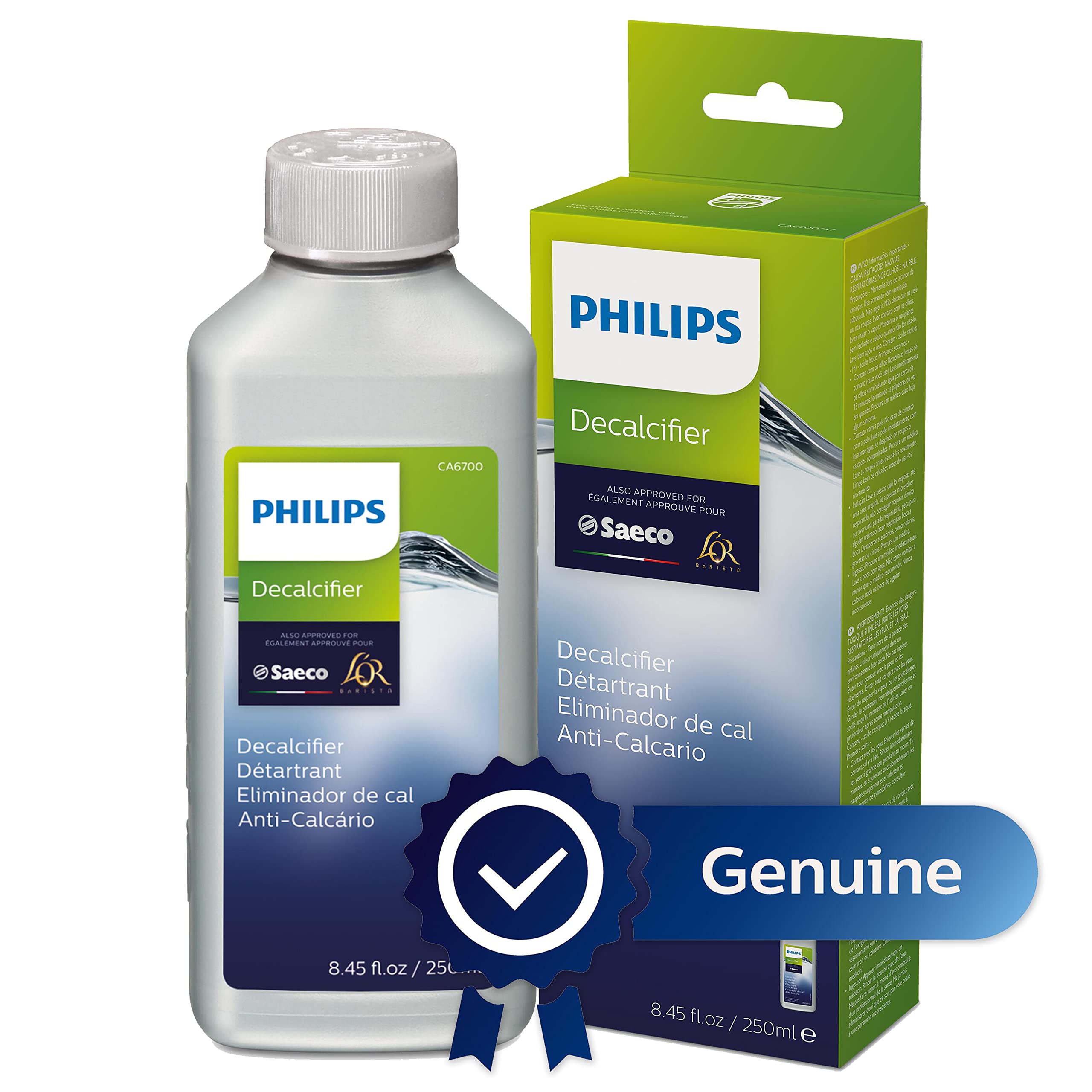 Philips Original Espresso Machine Descaler (CA6700/47) - 250ml Bottle for Coffee Maker Maintenance | Extends Appliance Lifespan | Perfect for Home & Professional Use in Kitchens & Coffee Shops