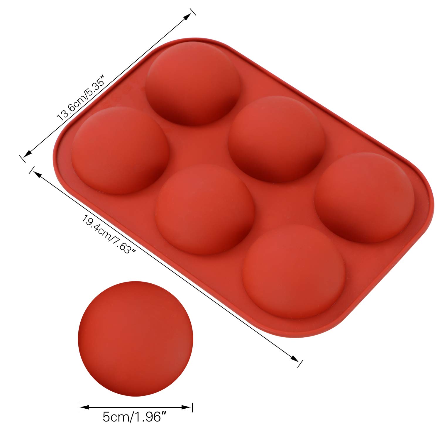 4-Piece Silicone Baking Mold Set for Dome Mousse Cake, Hot Chocolate Bombs & Handmade Soap - 6 Holes Semi Sphere Chocolate Molds for DIY Desserts, Hot Cocoa Balls, Jelly Dome Cakes - Perfect for Holiday Baking, Party Treats & Homemade Gifts
