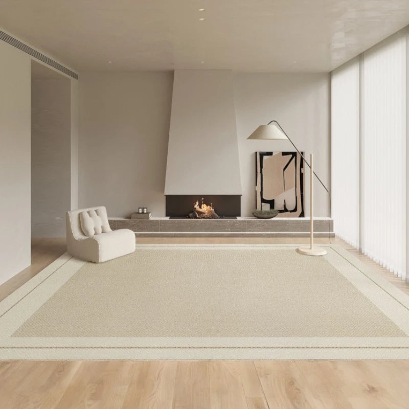 Madilynn Luxury Velvet Border Waterproof Area Rug - Soft Non-Slip Living Room Carpet for Bedroom, Nursery & High Traffic Areas