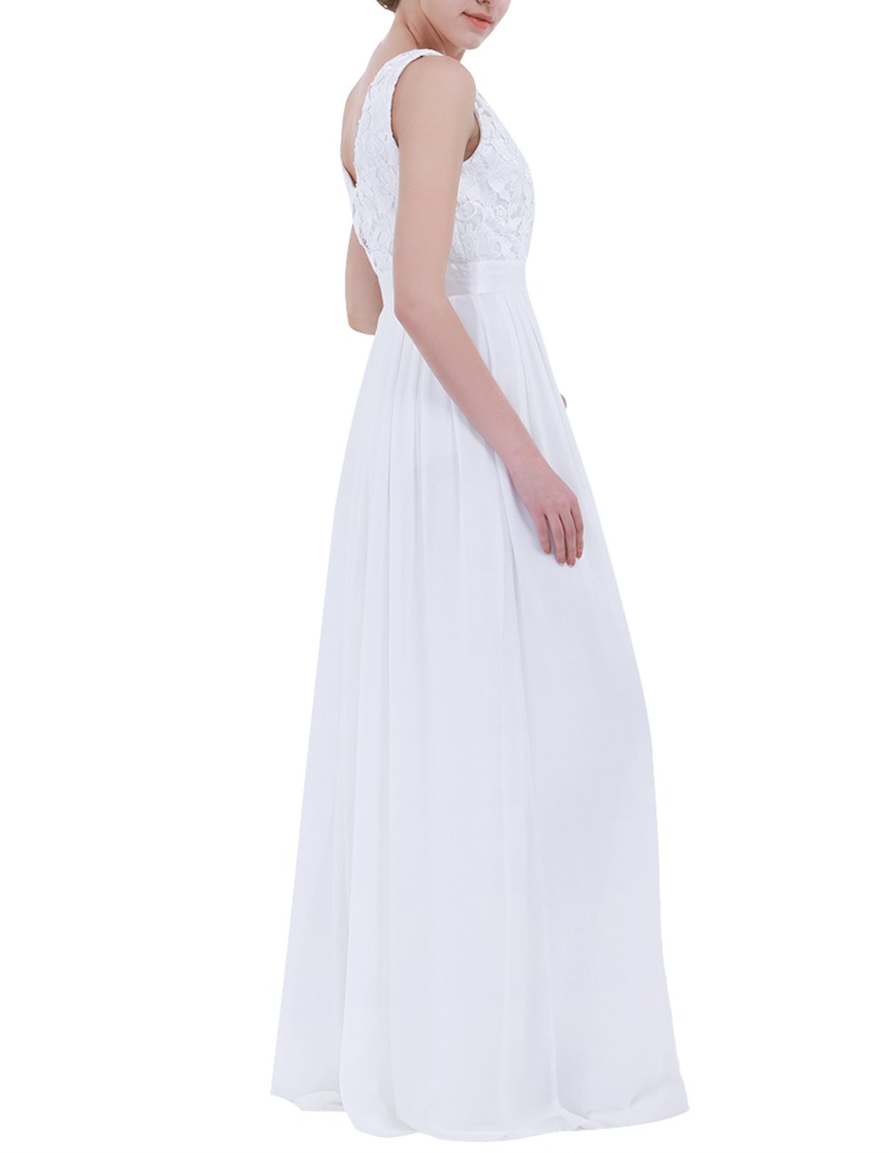 ACSUSS Women's Elegant Crochet Lace Chiffon Maxi Dress - Wedding, Bridesmaid, Evening Gown & Prom Dress for Special Occasions | Perfect for Weddings, Parties, Formal Events & Romantic Date Nights