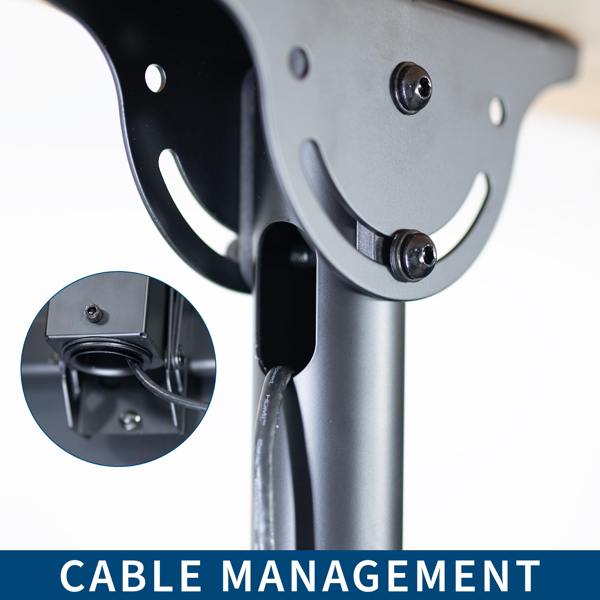 VIVO Black Ceiling Swivel TV Mount for 37-90 Inch Screens - Telescoping Height Adjustable with 5ft Extension Pole - Fits Pitched/Vaulted Ceilings - VESA 800x400 (MOUNT-VC90-5) - Perfect for Home Theaters, Living Rooms, and Commercial Spaces