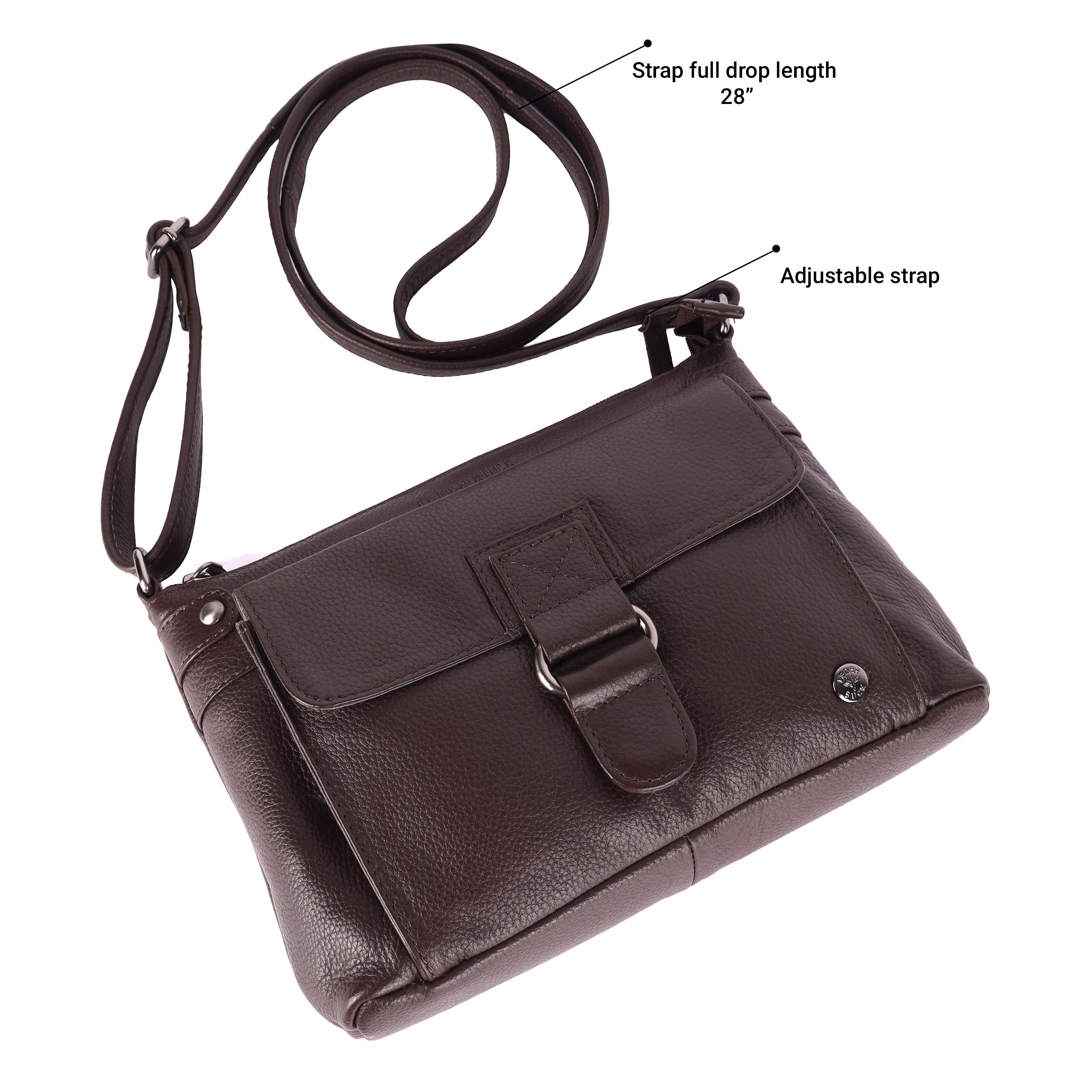 Lucy Small Soft Leather Crossbody Handbag for Women - Stylish & Lightweight Purse for Everyday Use, Travel & Date Night