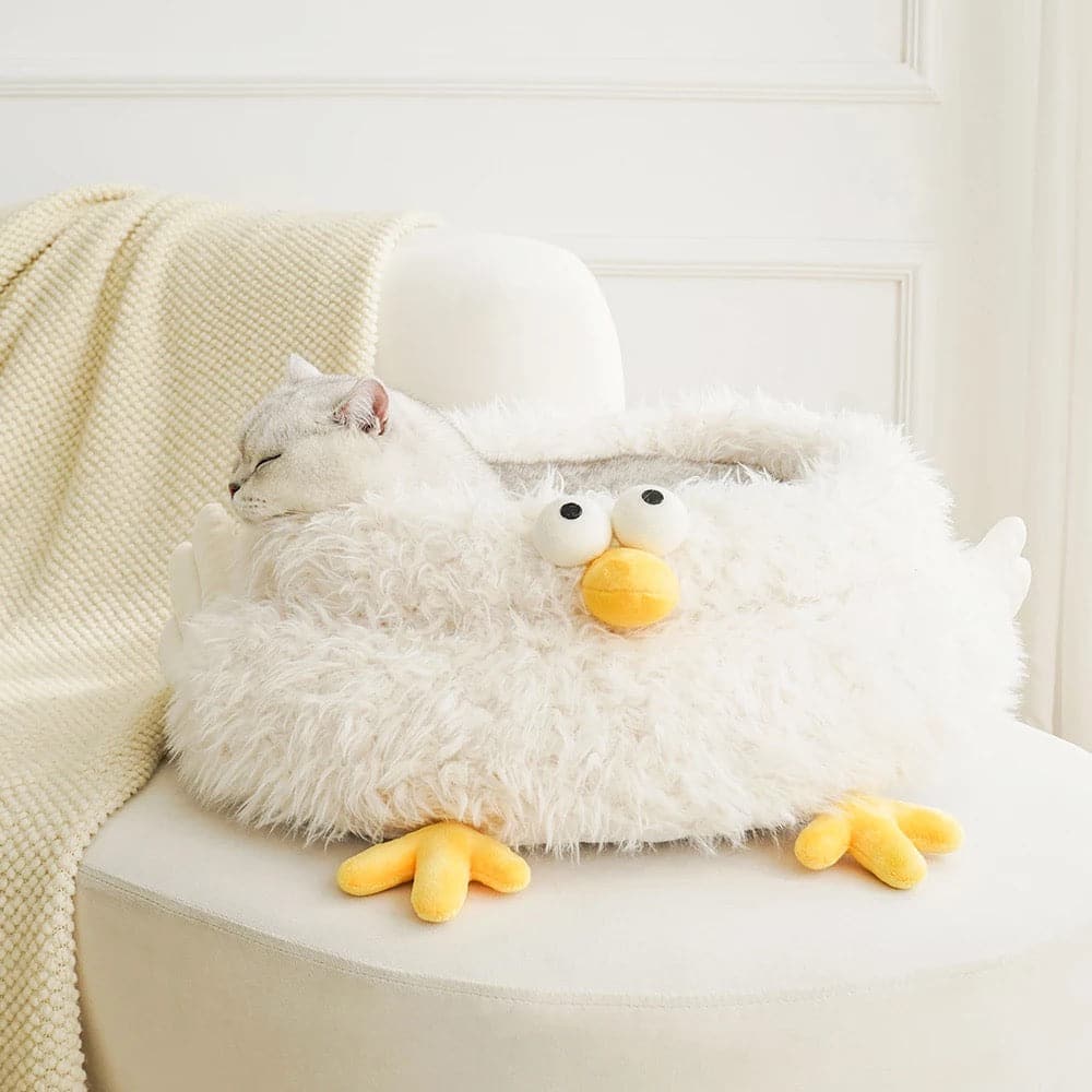 Cozy Soft Pet Bed for Cats & Dogs - Adorable Chicken Design - Perfect for Small Pets, Puppies & Kittens - Ideal for Indoor Use, Crate Training & Nap Time