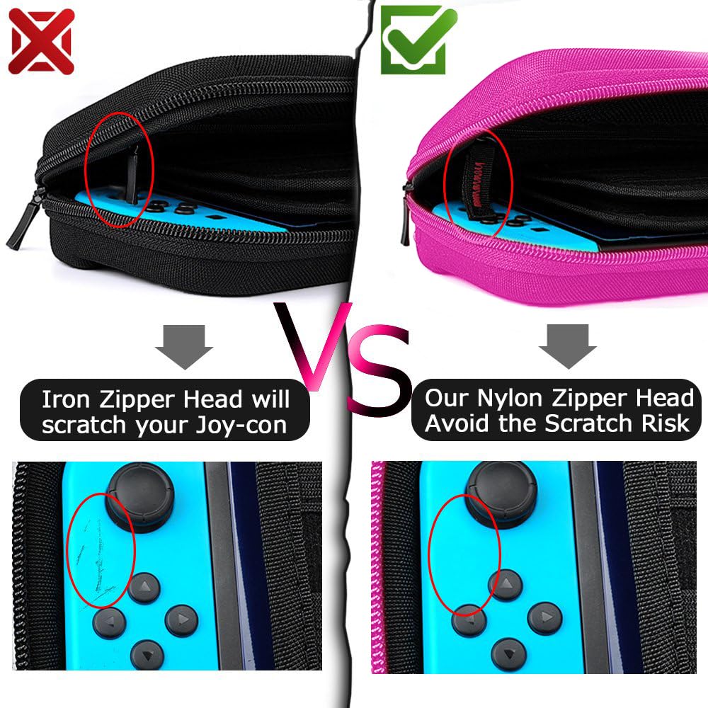Premium Switch Carrying Case for Nintendo Switch & OLED - Hard Shell Travel Case with 20 Game Cartridge Slots - Protective Pouch for Console, Controllers & Accessories - Perfect for Travel, Commuting & Gaming On-The-Go