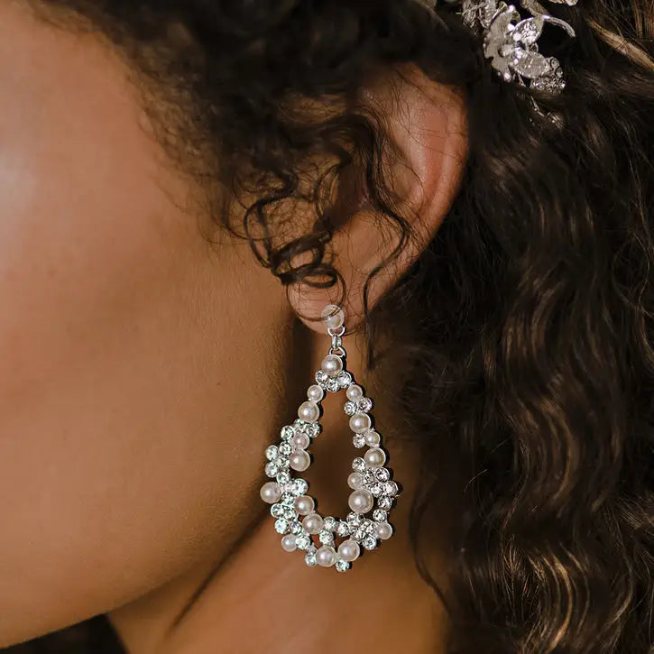 E2159 Elegant Bridal Earrings for Weddings – Sparkling Crystal Drop Earrings for Bride, Bridesmaids & Formal Events – Perfect Wedding Jewelry Gift