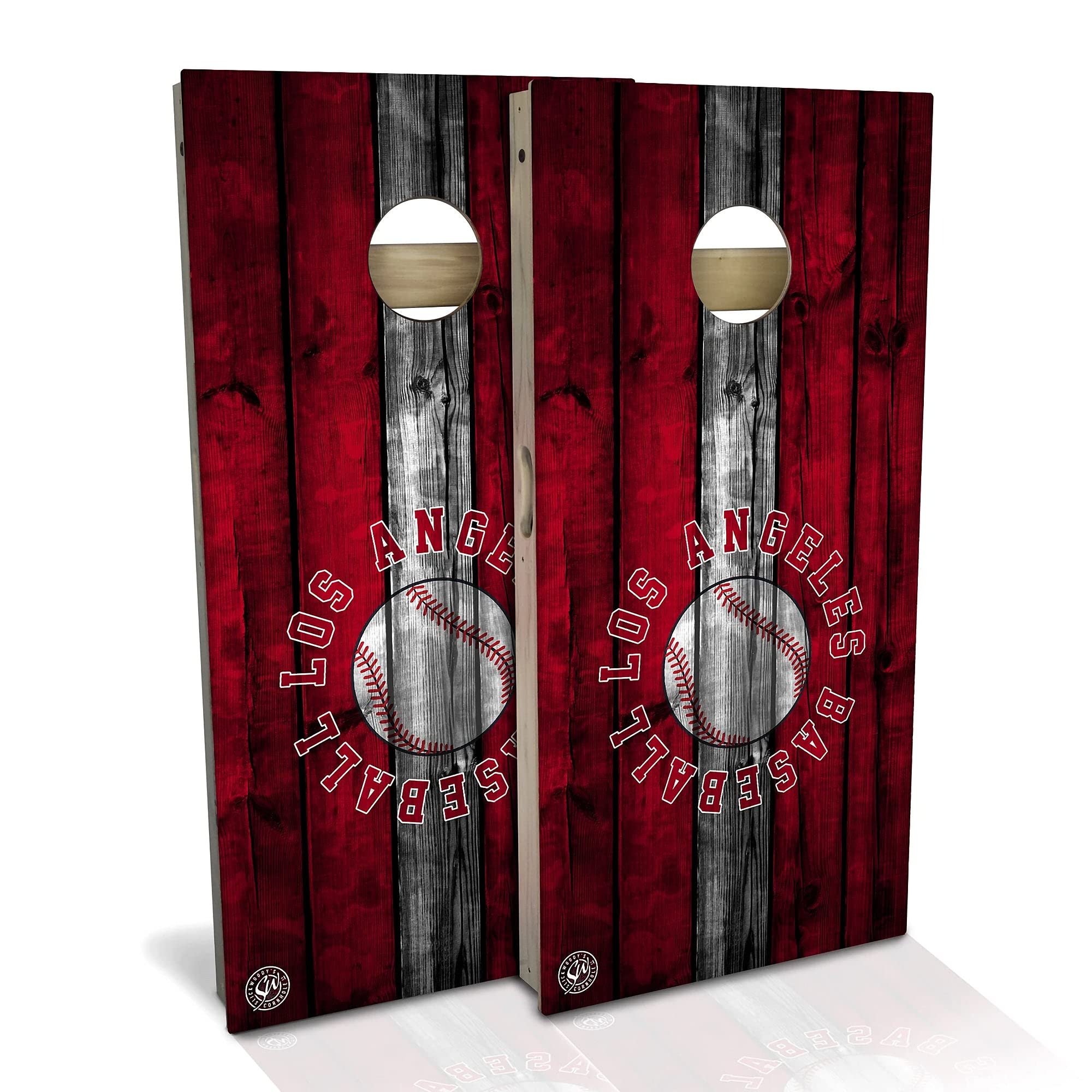 Los Angeles City Themed Cornhole Game Set - Premium Wooden Boards & 8 Bean Bags - Outdoor Lawn Games for Parties, BBQs & Tailgating - Perfect for Backyard, Beach & Park Gatherings