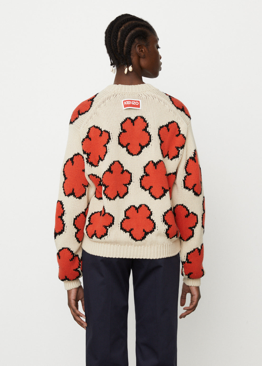 Stylish All Over Boke Flower Jumper for Women - Trendy Floral Print Sweater for Casual Outfits & Fall Fashion