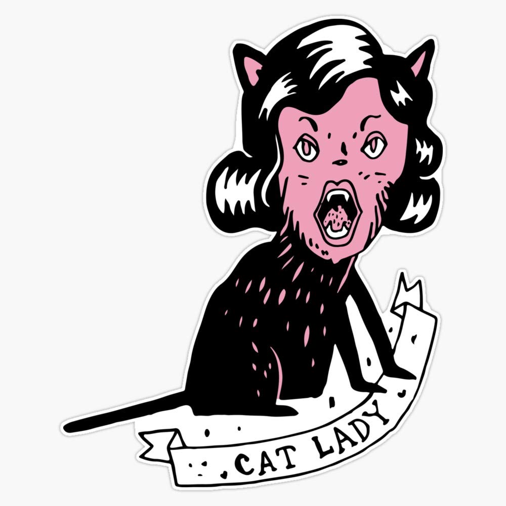 Leyland Designs Goth Cat Lady Vinyl Sticker - 5