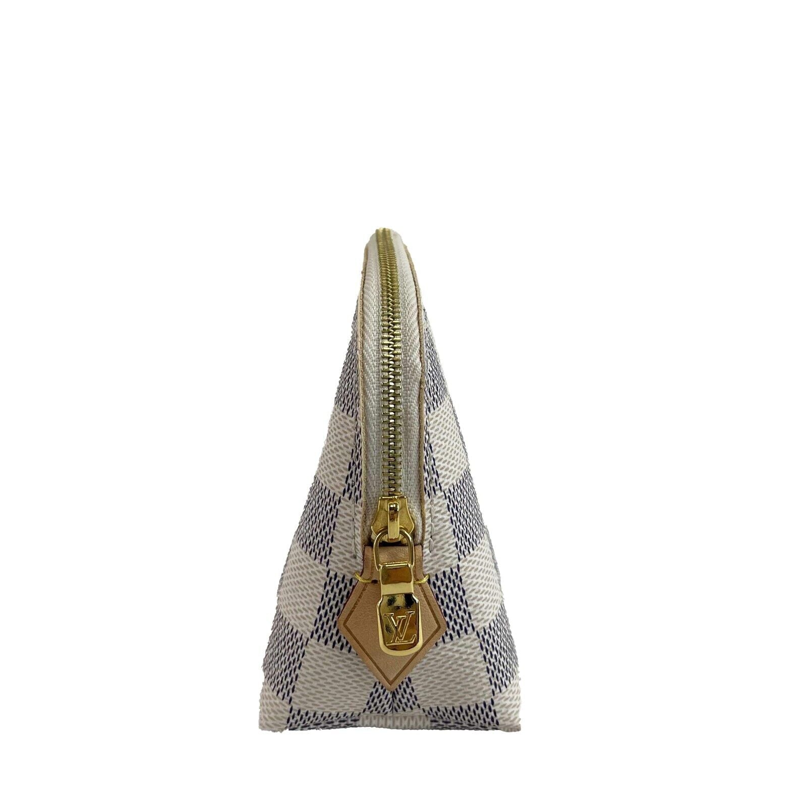 Louis Vuitton Damier Azur Canvas Cosmetic Pouch - White Designer Makeup Bag with Box | Travel Organizer & Luxury Accessory Storage