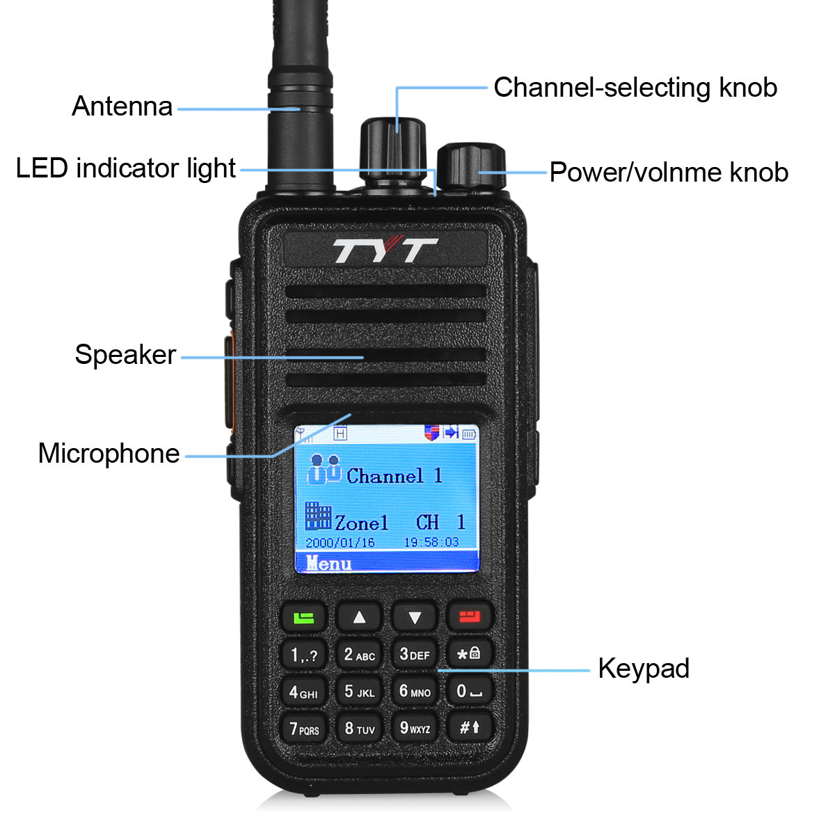 TYT MD-380 Digital Two-Way Radio (Open Box) - Long Range Walkie Talkie for Business, Security & Outdoor Adventures