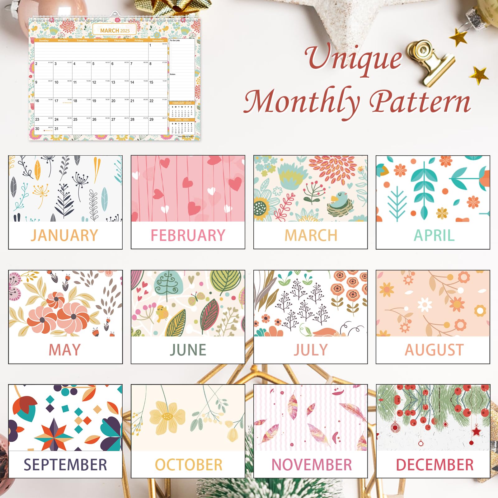 **2025-2026 Wall Calendar | Large 18-Month Planner (Jan 2025 - Jun 2026) with 234 Stickers | 12