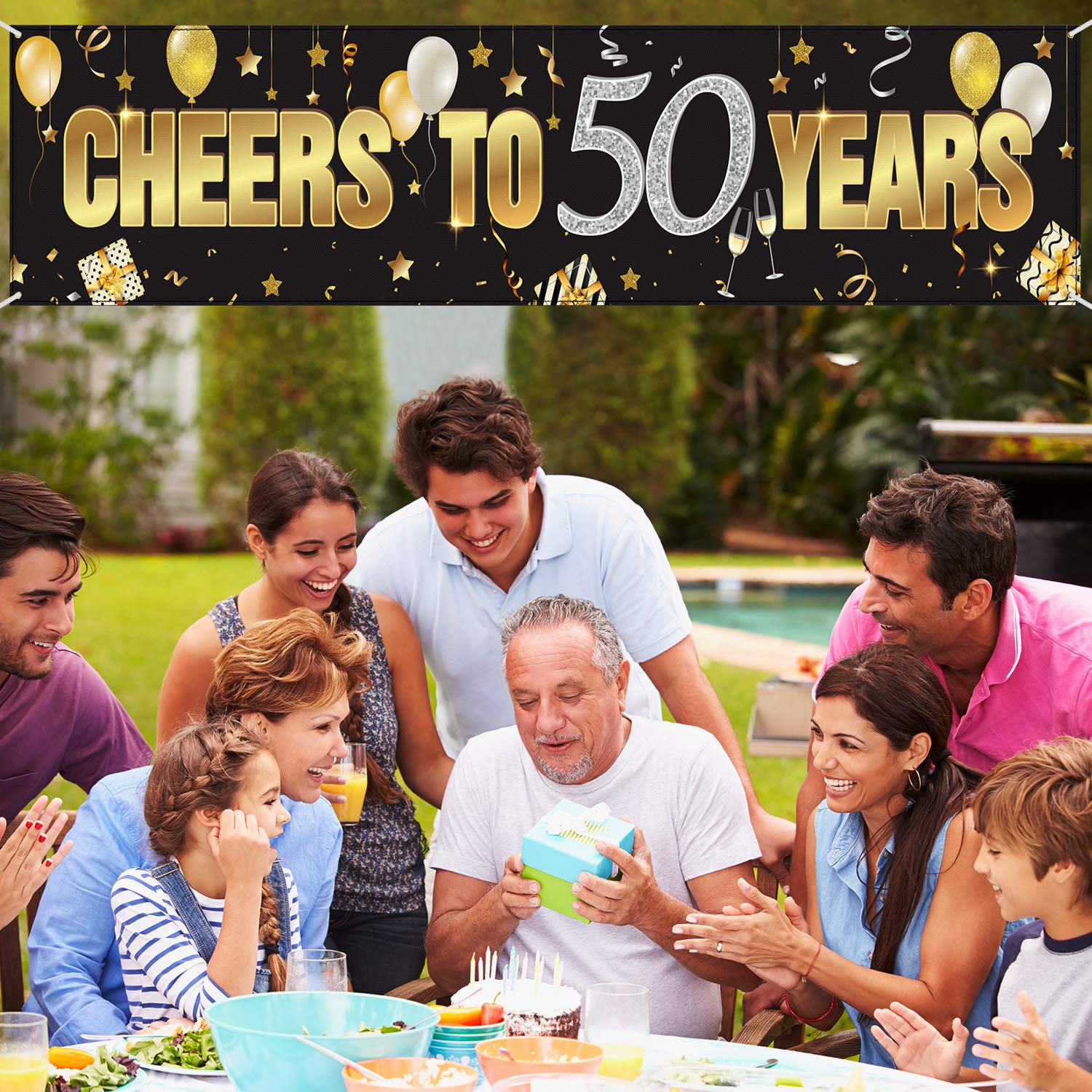 Gold Glitter Happy Birthday Banner - Party Decoration Supplies for Anniversary Celebration Backdrop | Perfect for Birthday Parties, Baby Showers & Special Events