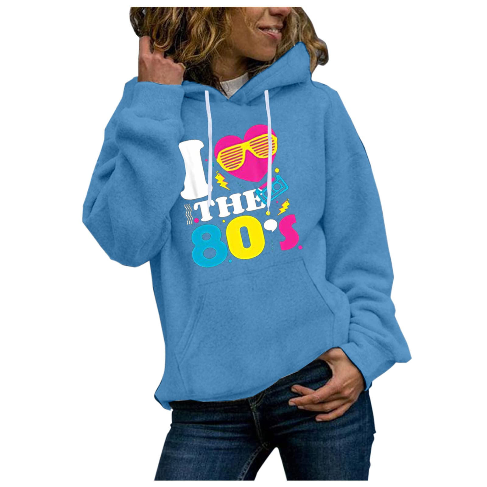 Women's Cute Heart Print Hooded Sweatshirt - Long Sleeve Pullover Hoodie for Casual Wear, Street Fashion & Winter Outfits