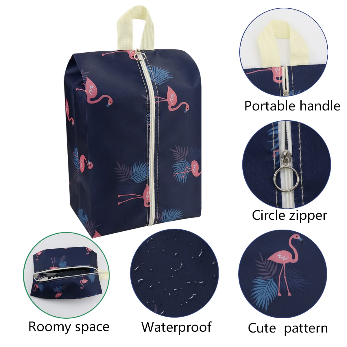 Waterproof Travel Shoe Bags for Men & Women - Portable Shoe Storage Pouch with Handle for Gym, Sports, Vacation & Organization | Durable & Lightweight Shoe Carrier