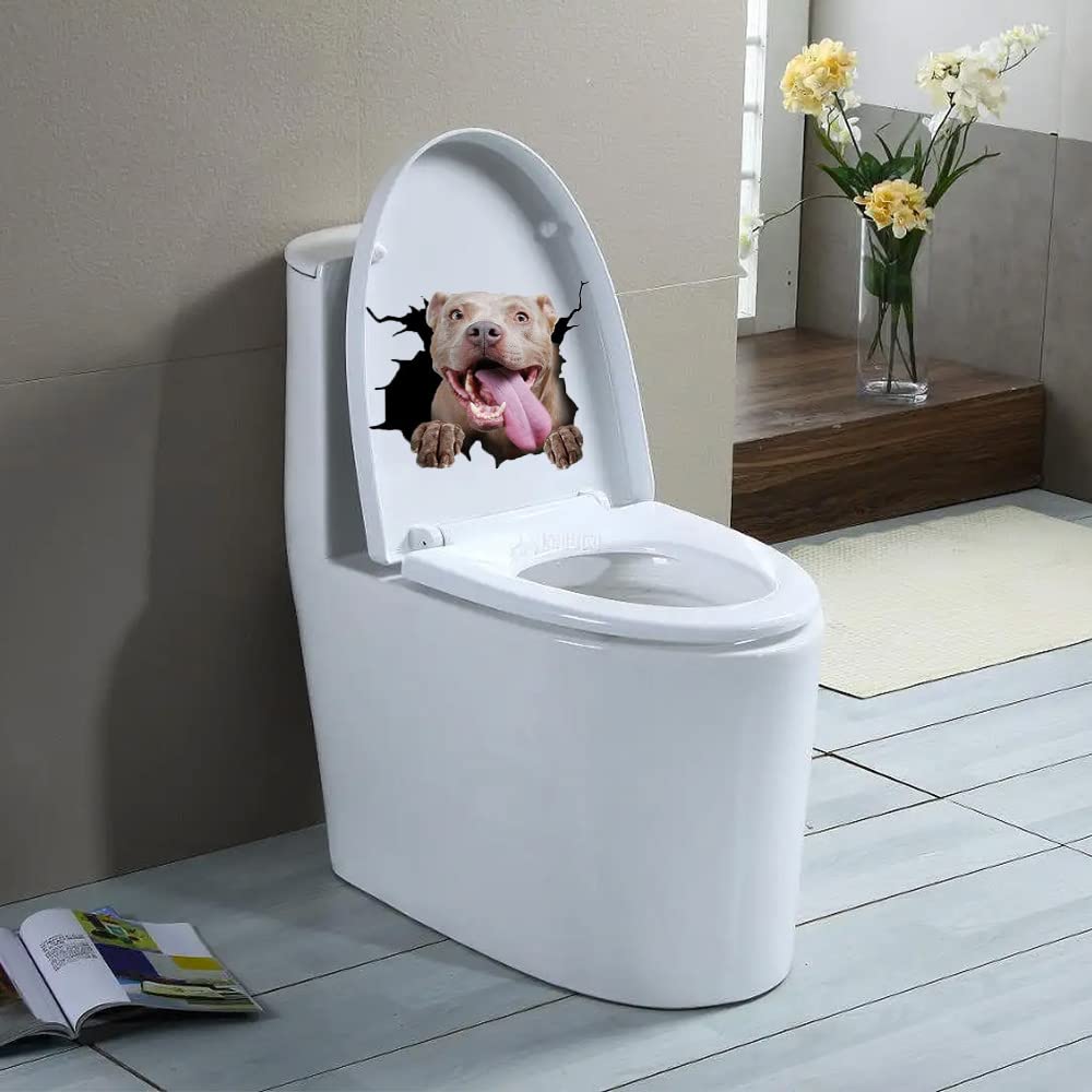 3D Pitbull Dog Car Decal Sticker - Waterproof Vinyl Decals for Car Windows, Bumpers, Laptops, Fridges & Home Decor - Funny Pet Lover Gifts for Truck, SUV, Toilet & Office Use