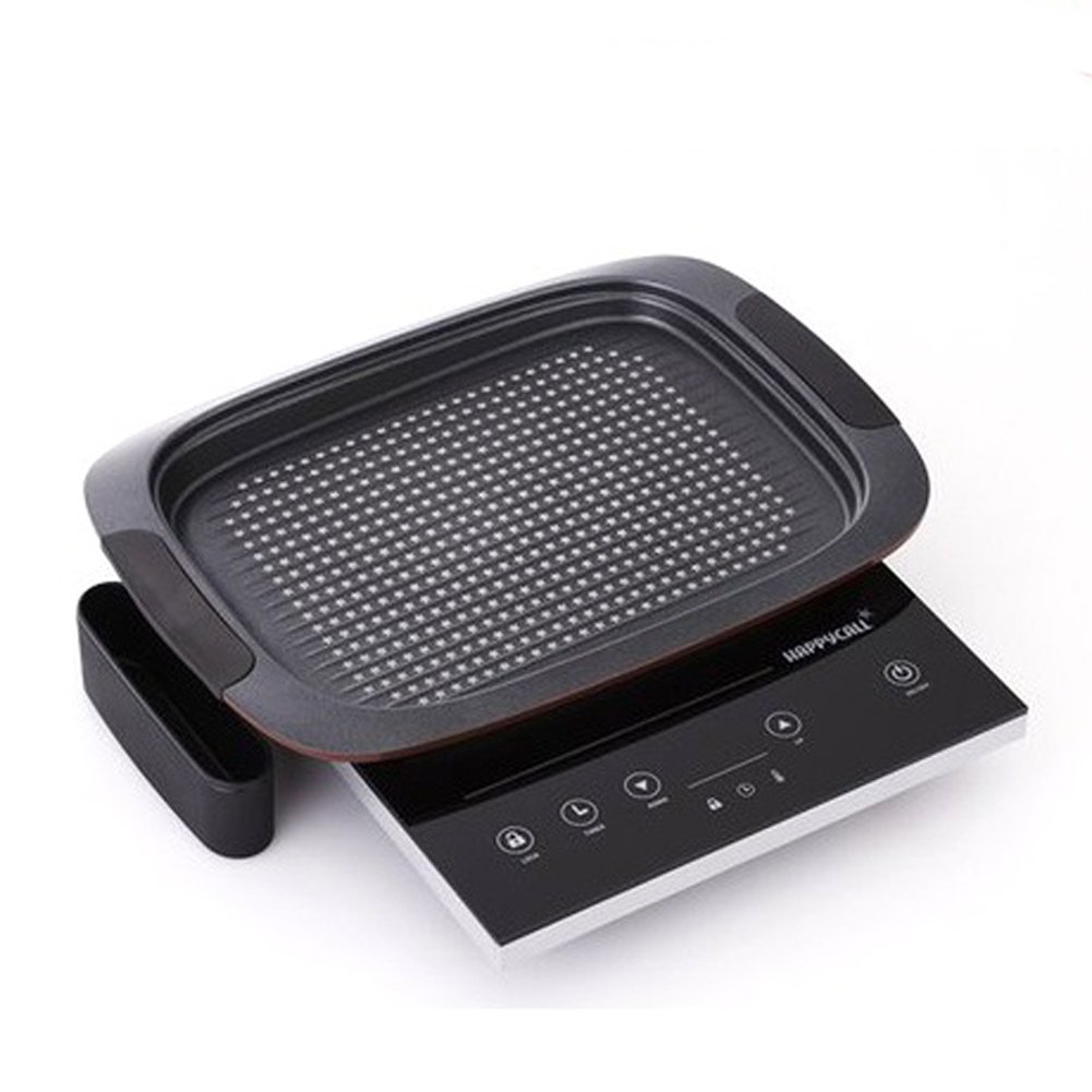Happycall IH Electric Range Single Burner Cooktop Ceramic 220V with IH Grill Pan & Drip Pan - Diamond DNC5 - Easy English Manual - Perfect for Small Kitchens, Apartments & Outdoor Cooking