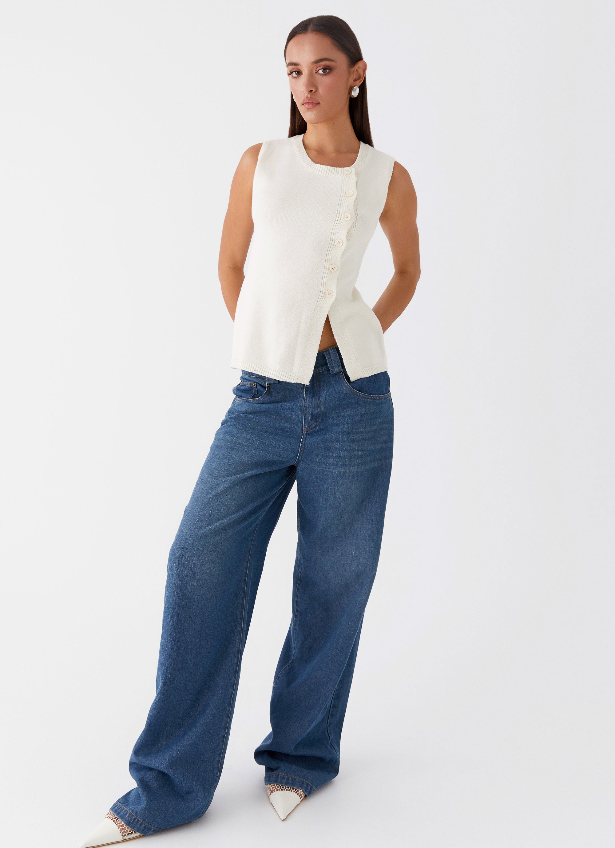 Carey Vest Top for Women - Soft & Comfortable White Sleeveless Shirt | Perfect for Summer, Gym, and Casual Wear