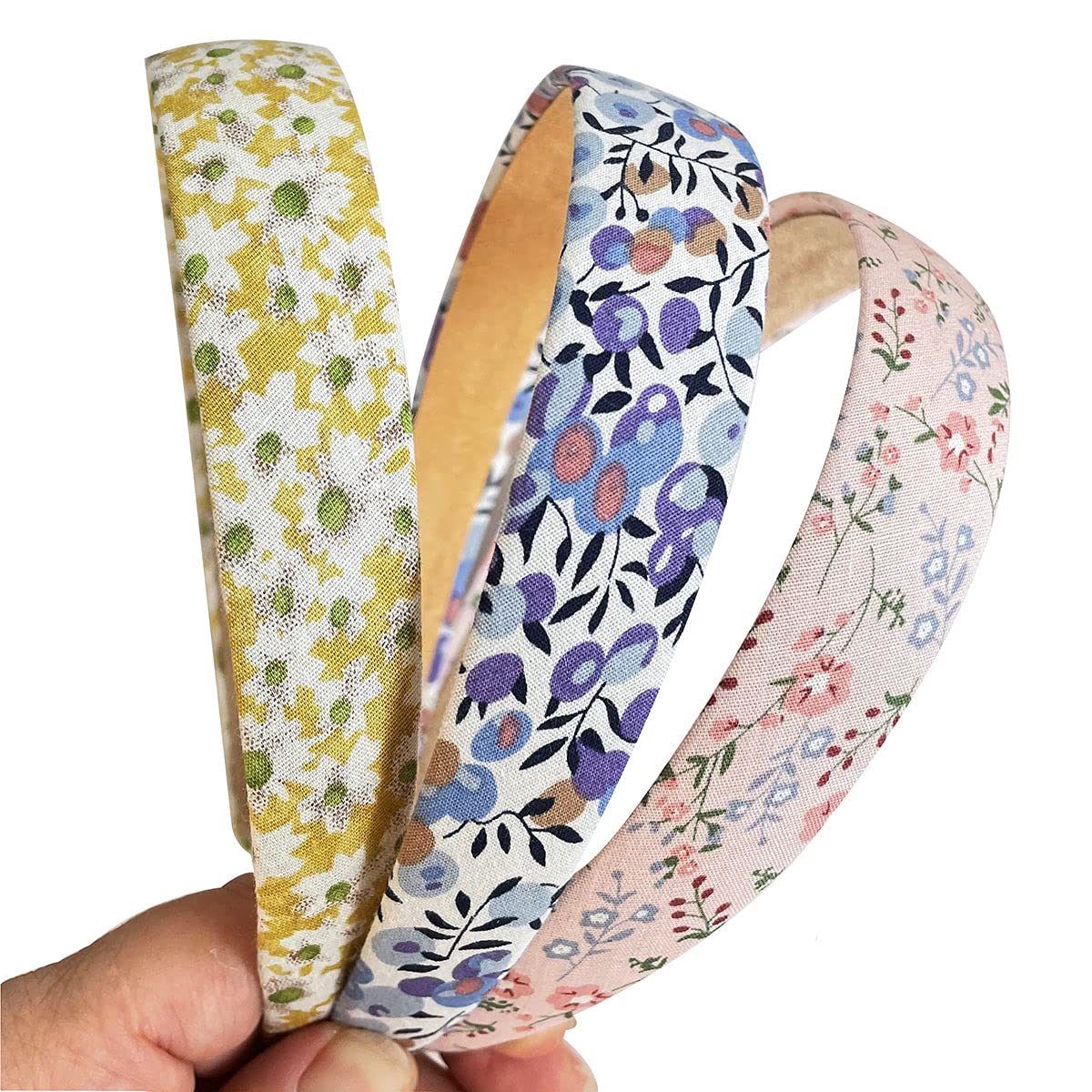 Chunx 6-Pack 25mm Floral Headbands for Women & Girls - Non-Slip Hair Hoops, Plain Hair Accessories for Daily Wear, Parties, and Special Occasions