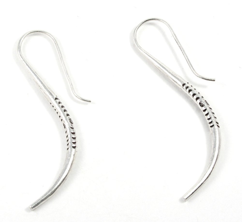 Karen Hill Tribe Handmade Pure Silver Earrings for Women - Boho Tribal Jewelry Gift for Hippie, Festival & Everyday Wear