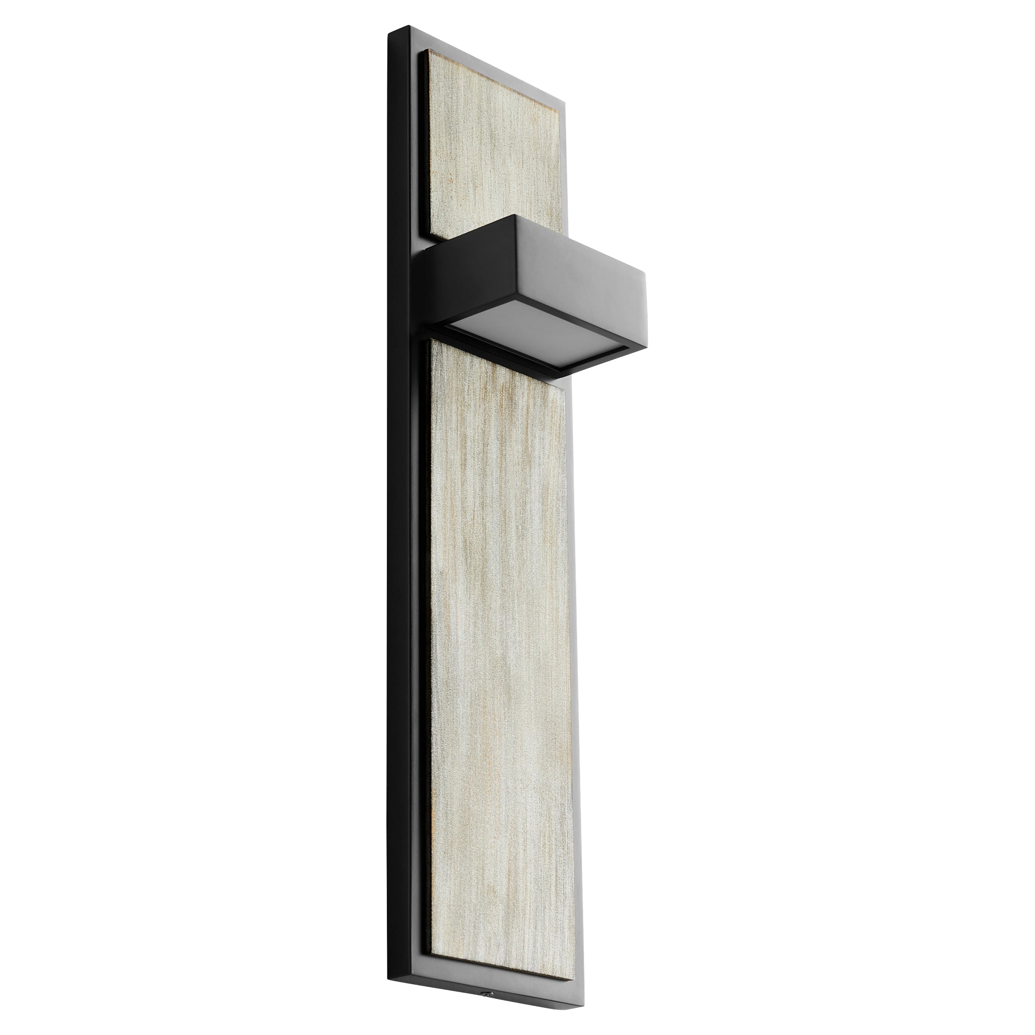 Oxygen Guapo 3 401 1541 LED Wall Sconce Light - White Acrylic Lens, 3000K Warm White, Black with Weathered Oak Finish - Perfect for Bedroom, Hallway, and Outdoor Patio Lighting