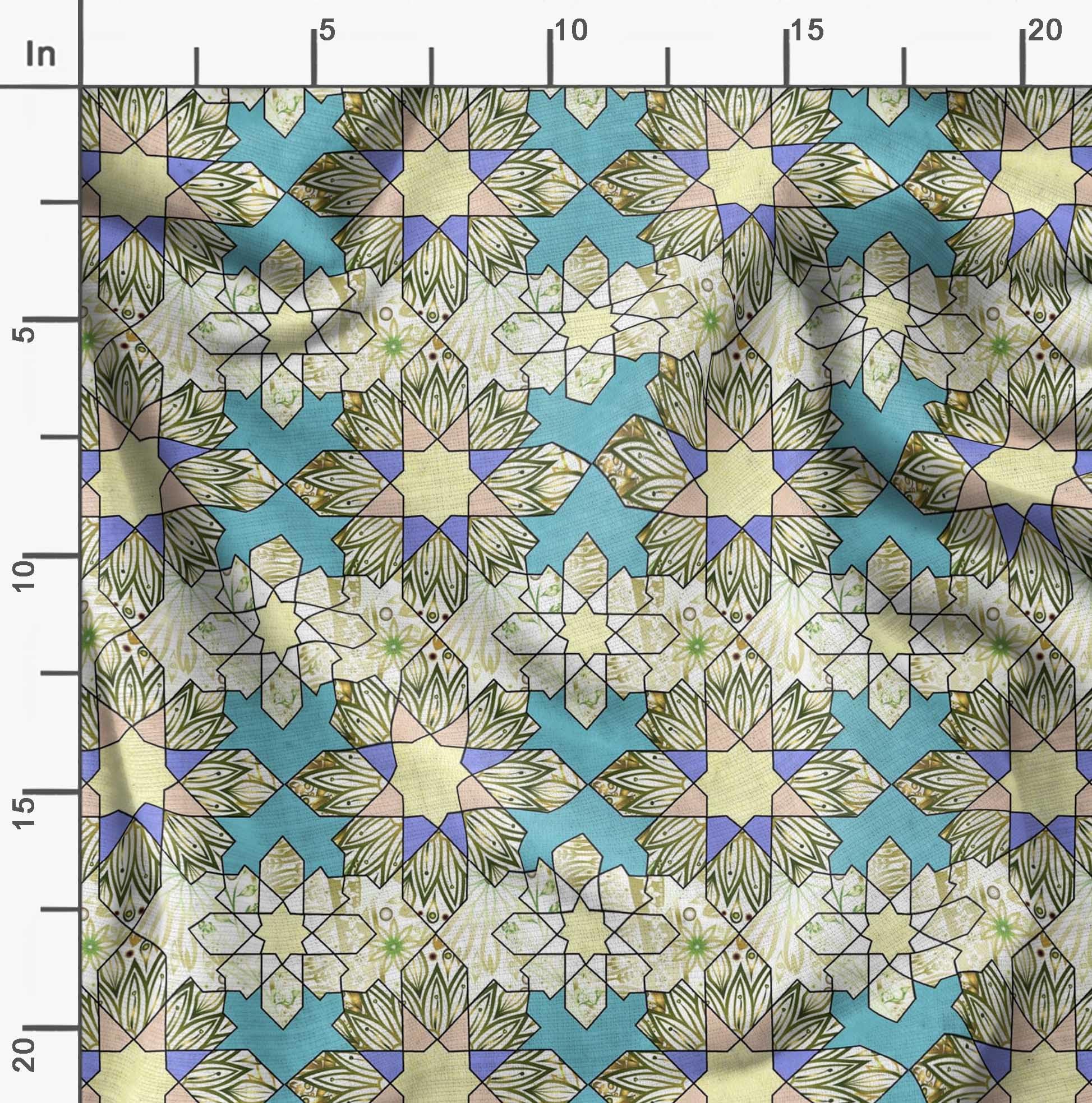 Soimoi Moss Georgette Brown Fabric by The Yard - 42 Inch Wide Floral & Geometric Printed Textile for DIY Crafts, Dresses, Curtains & Home Decor | Whimsical Creative Patterns for Sewing Projects