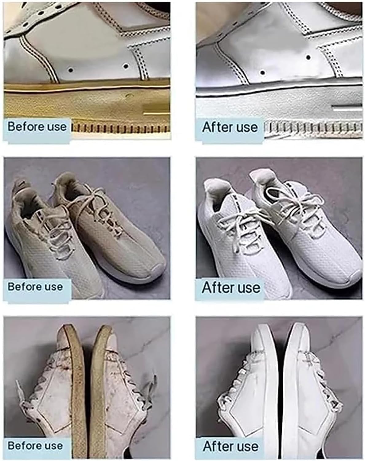 JICOOT White Shoe Cleaning Cream Kit - Stain Remover & Whitening Formula for Sneakers, Leather Shoes | No-Wash Cleaning with Sponge | Perfect for Daily Shoe Care, Travel & Sports Gear Maintenance