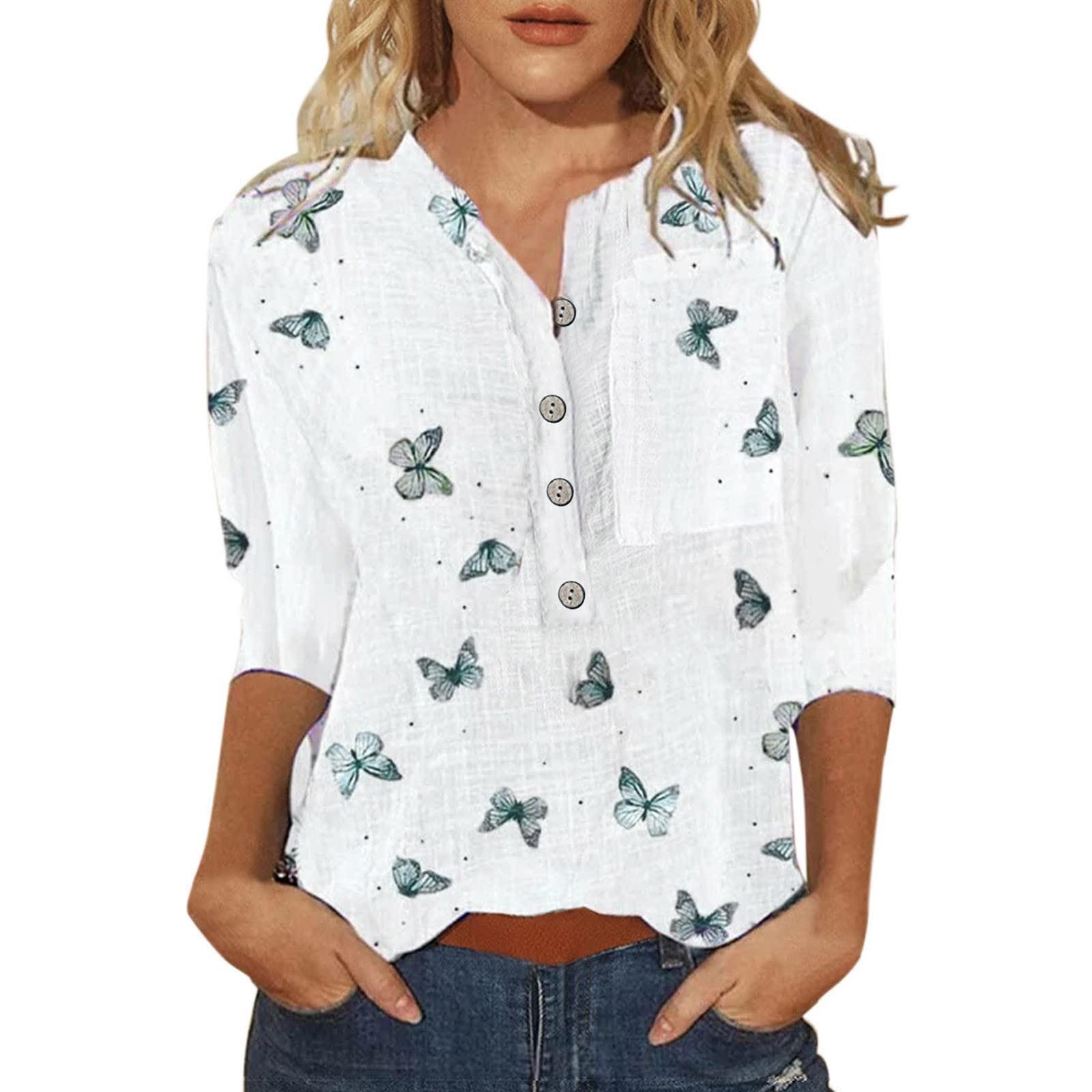 2023 Women's Fashion Long Sleeve Blouse - Autumn Floral Print Stand Collar Casual Top (Green) | Office Wear & Daily Outfits